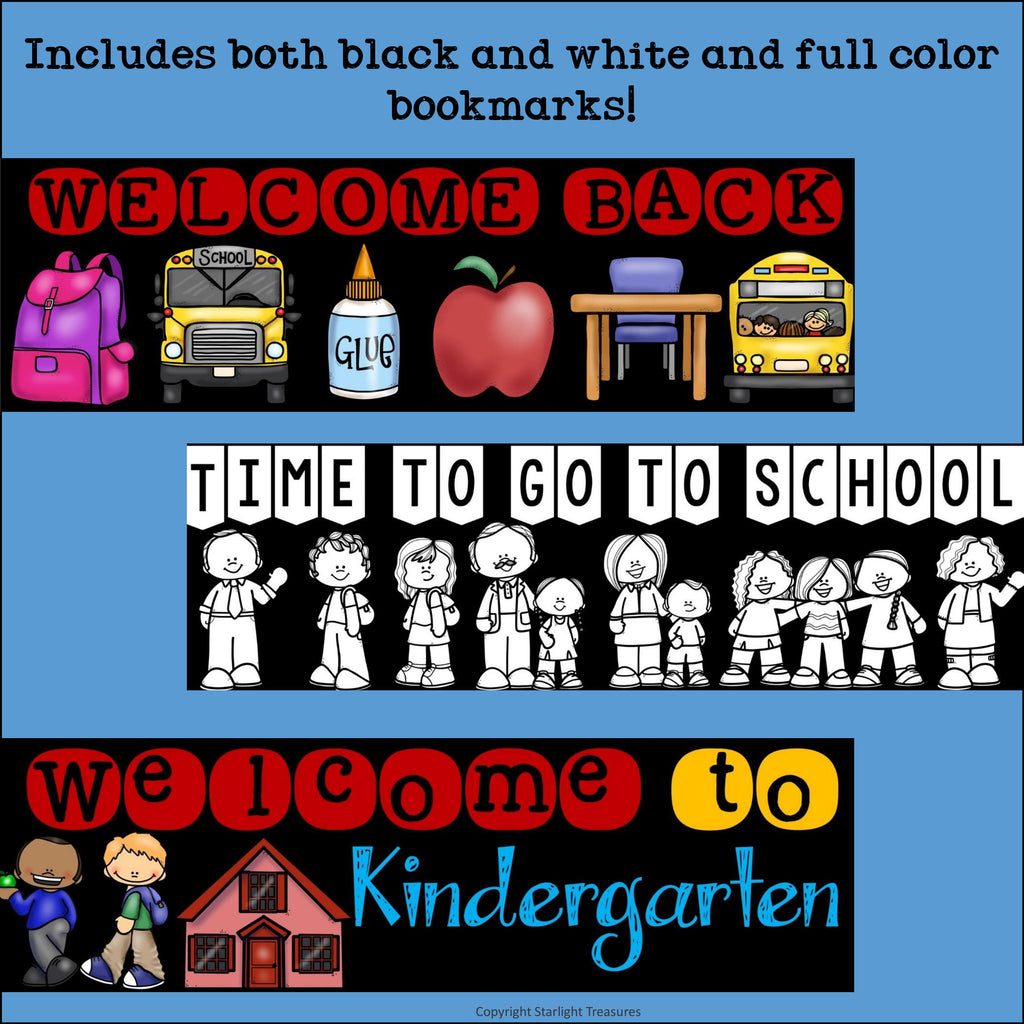Back to School Cut n' Color Bookmarks