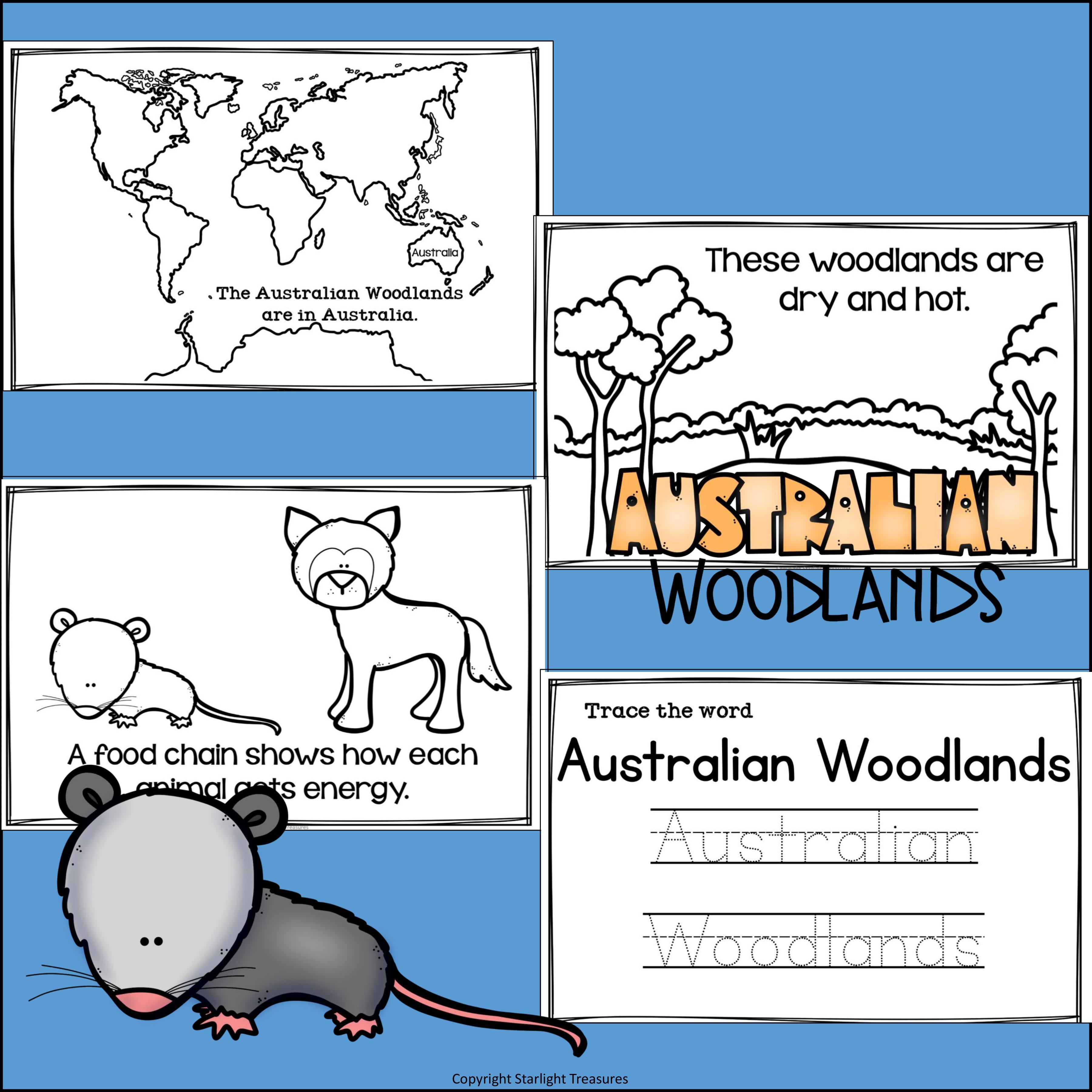 Australian Woodlands Chain Mini Book for Early Readers - Food Chains