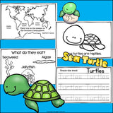 Sea Turtles Mini Book for Early Readers