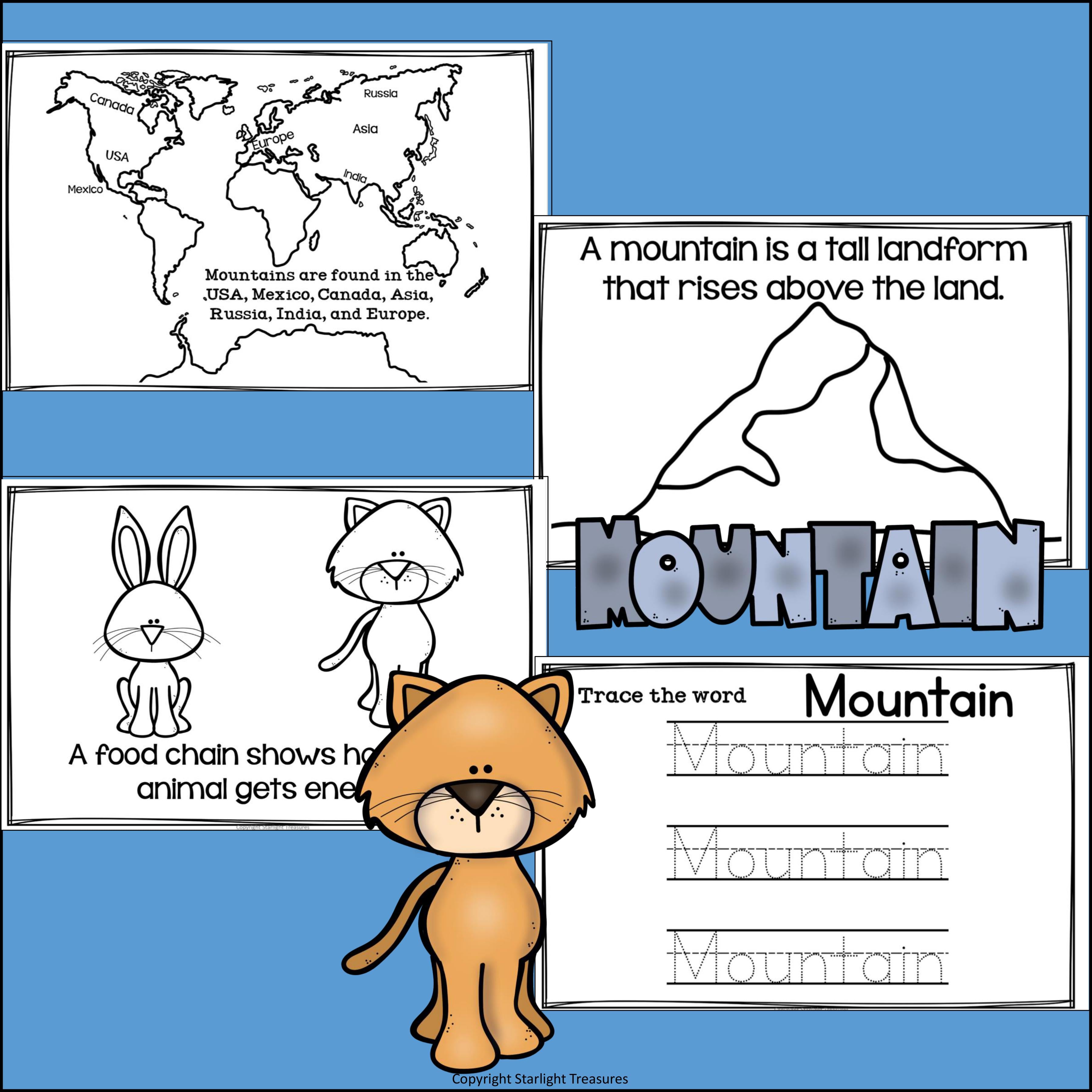 Mountains Food Chain Mini Book for Early Readers - Food Chains