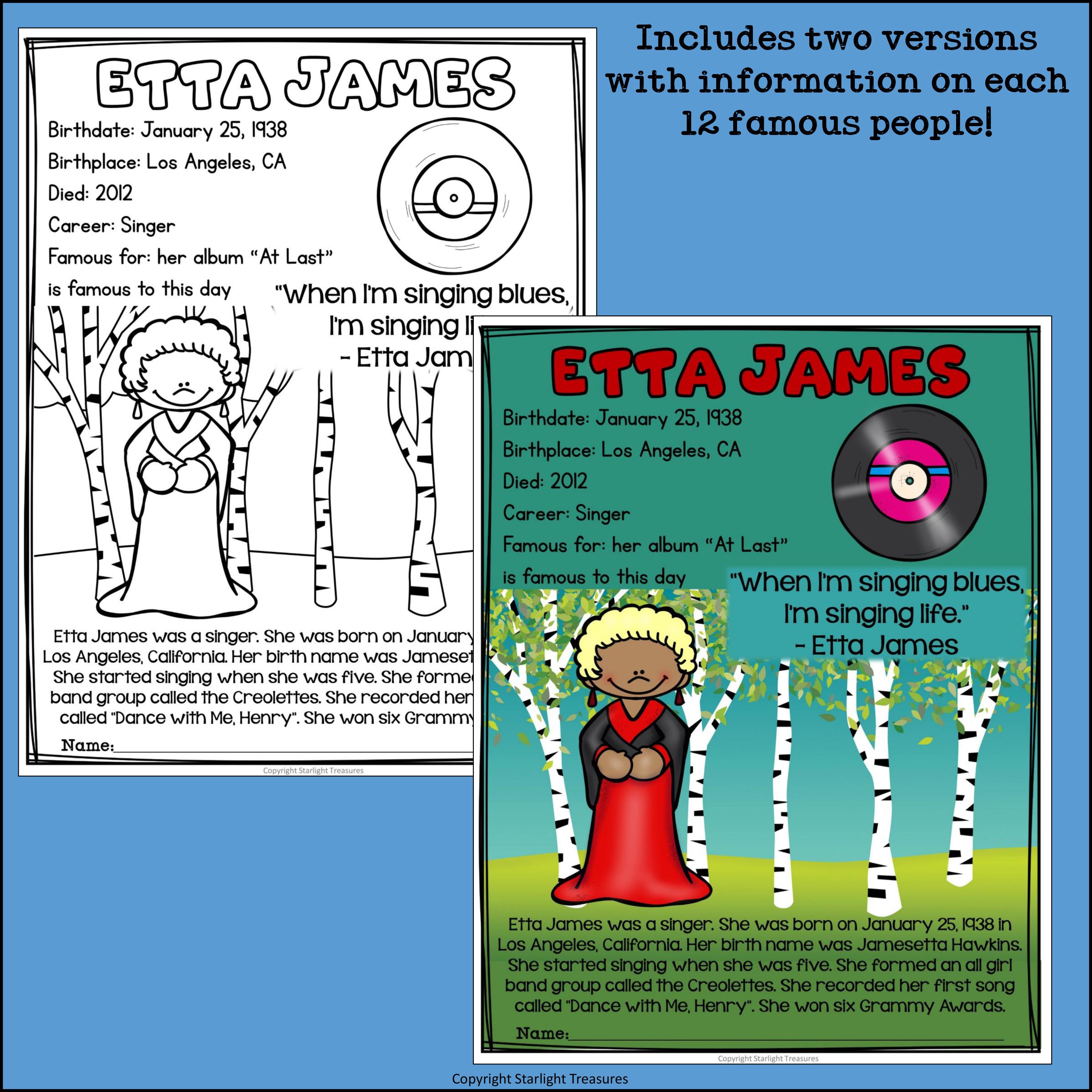Black History Month Fact Sheets for Early Readers #2