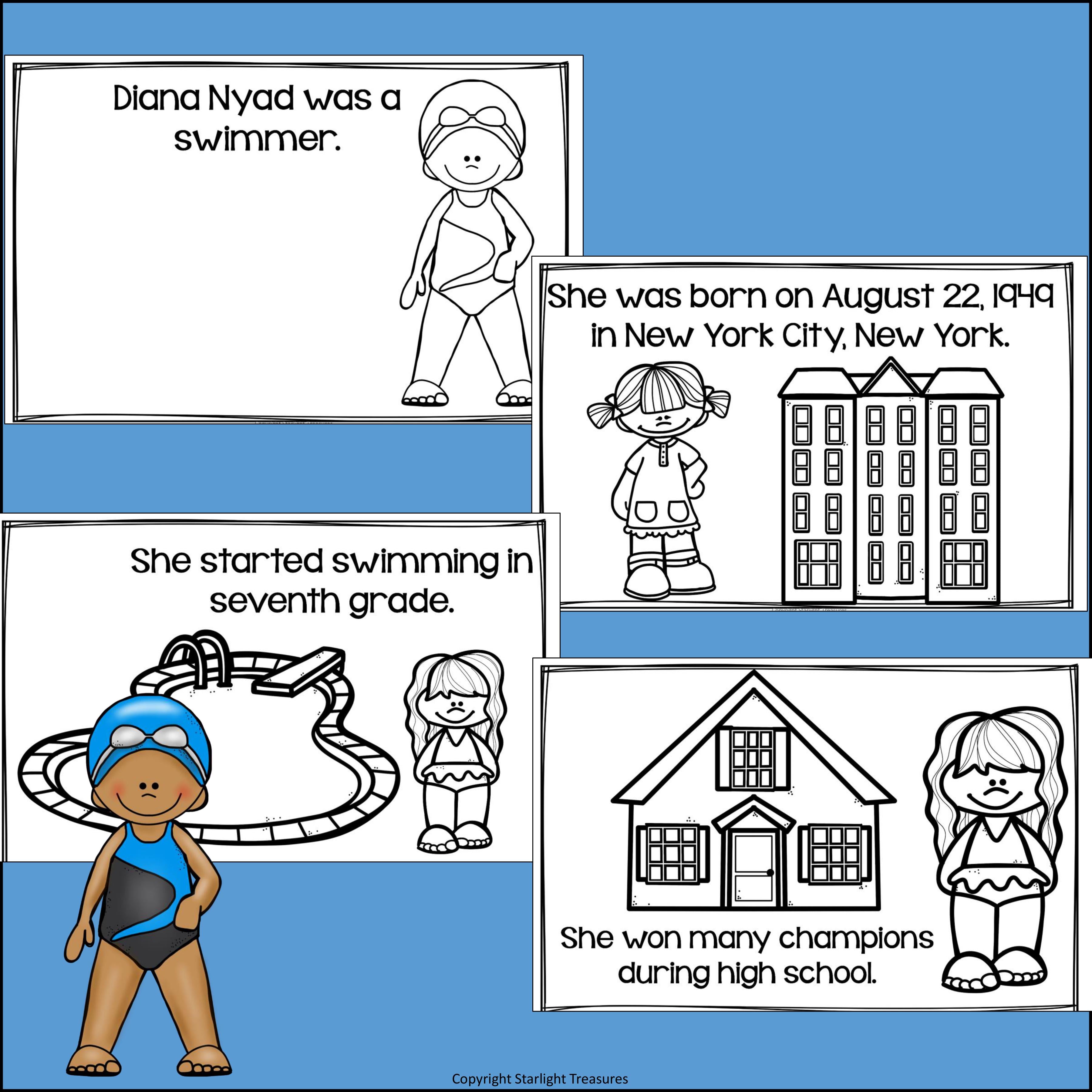 Diana Nyad Mini Book for Early Readers: Women's History Month