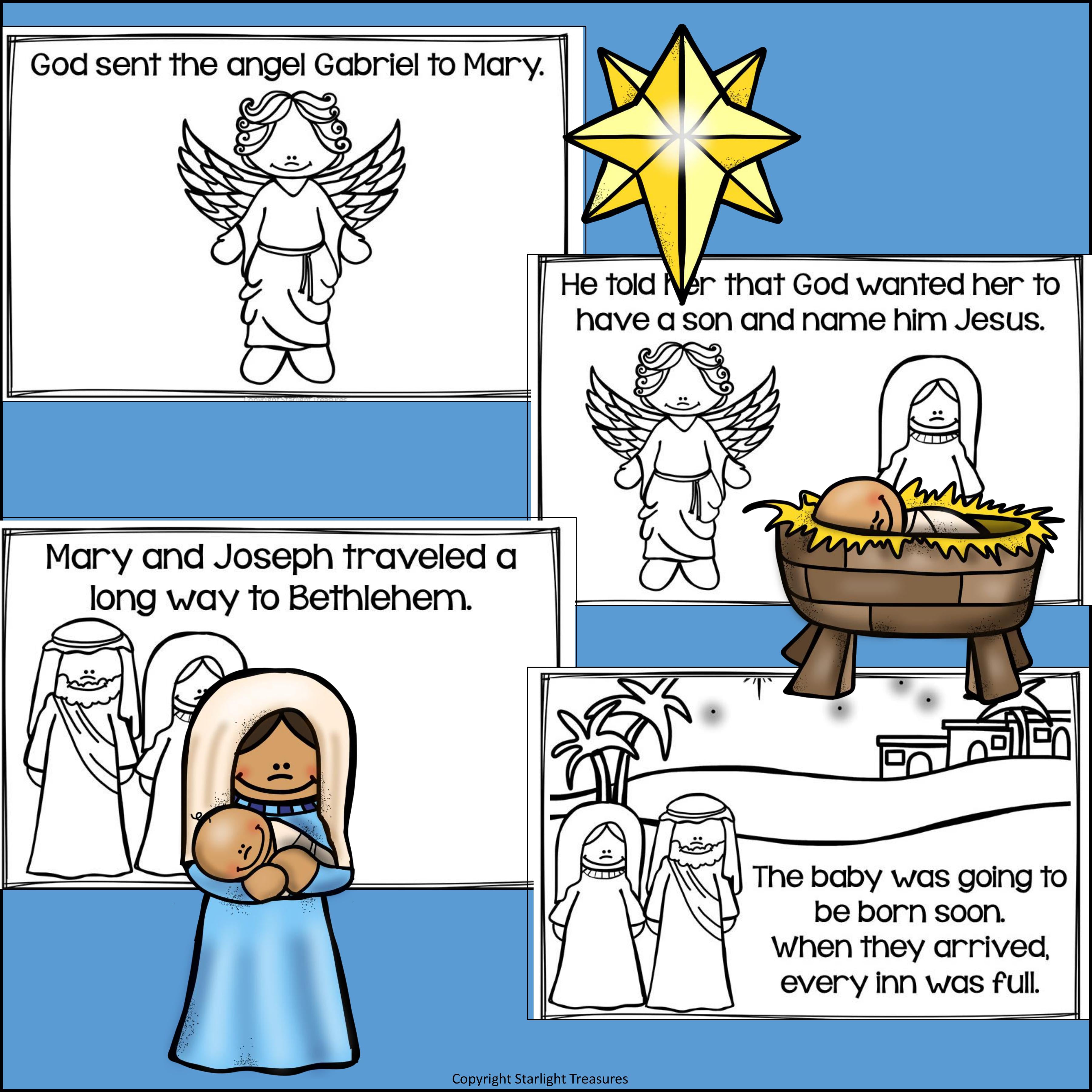 The Christmas Story Mini Book for Early Readers - Nativity Story, Birth of Jesus