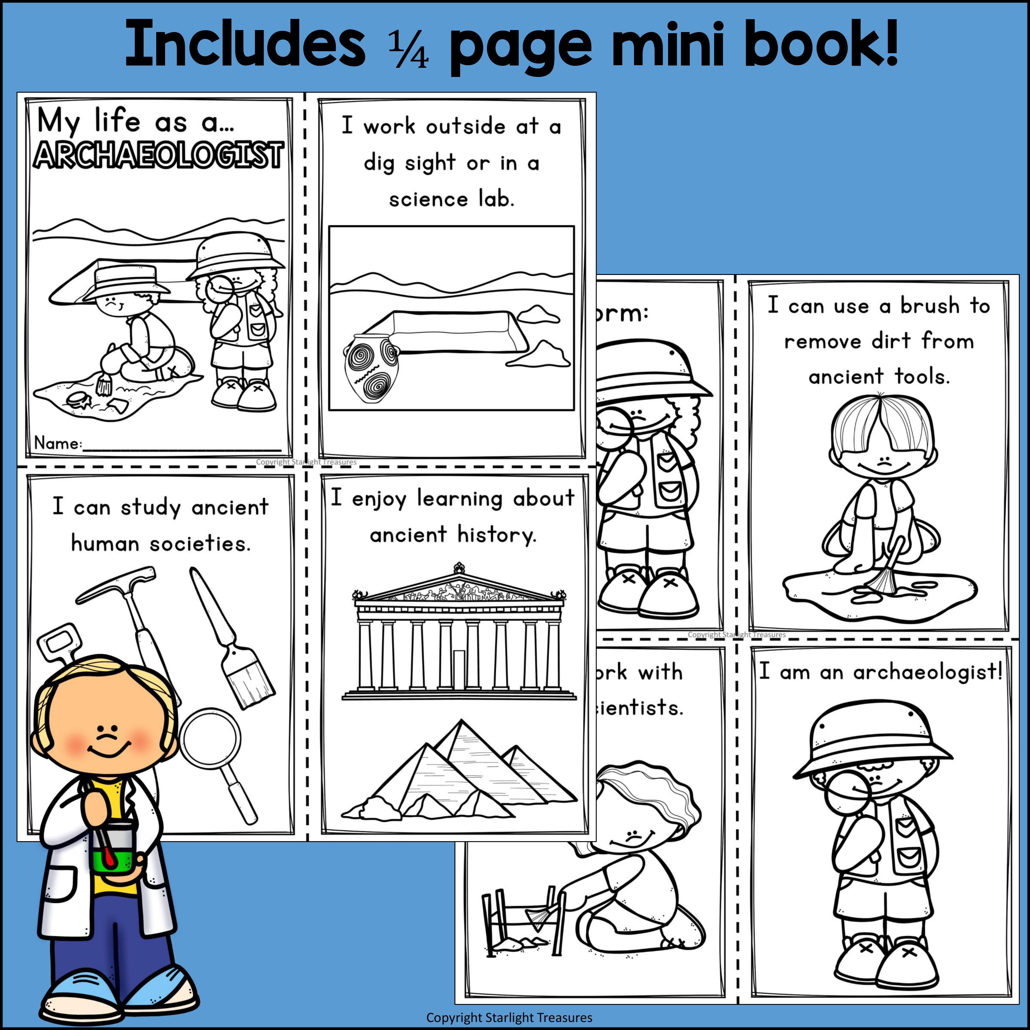 Archaeologist Mini Book for Early Readers - Types of Scientists