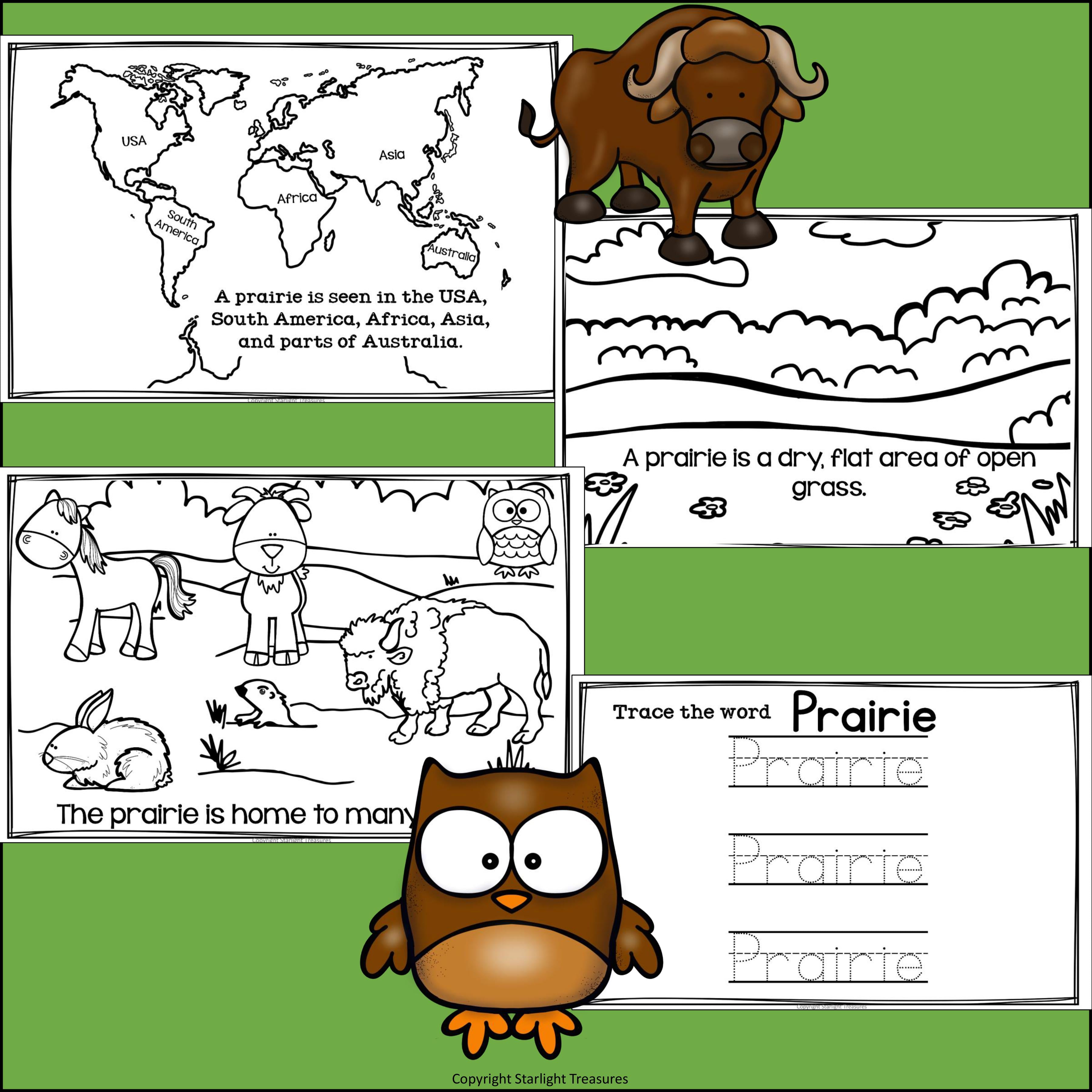 The Prairie Mini Book for Early Readers: Prairie Animals