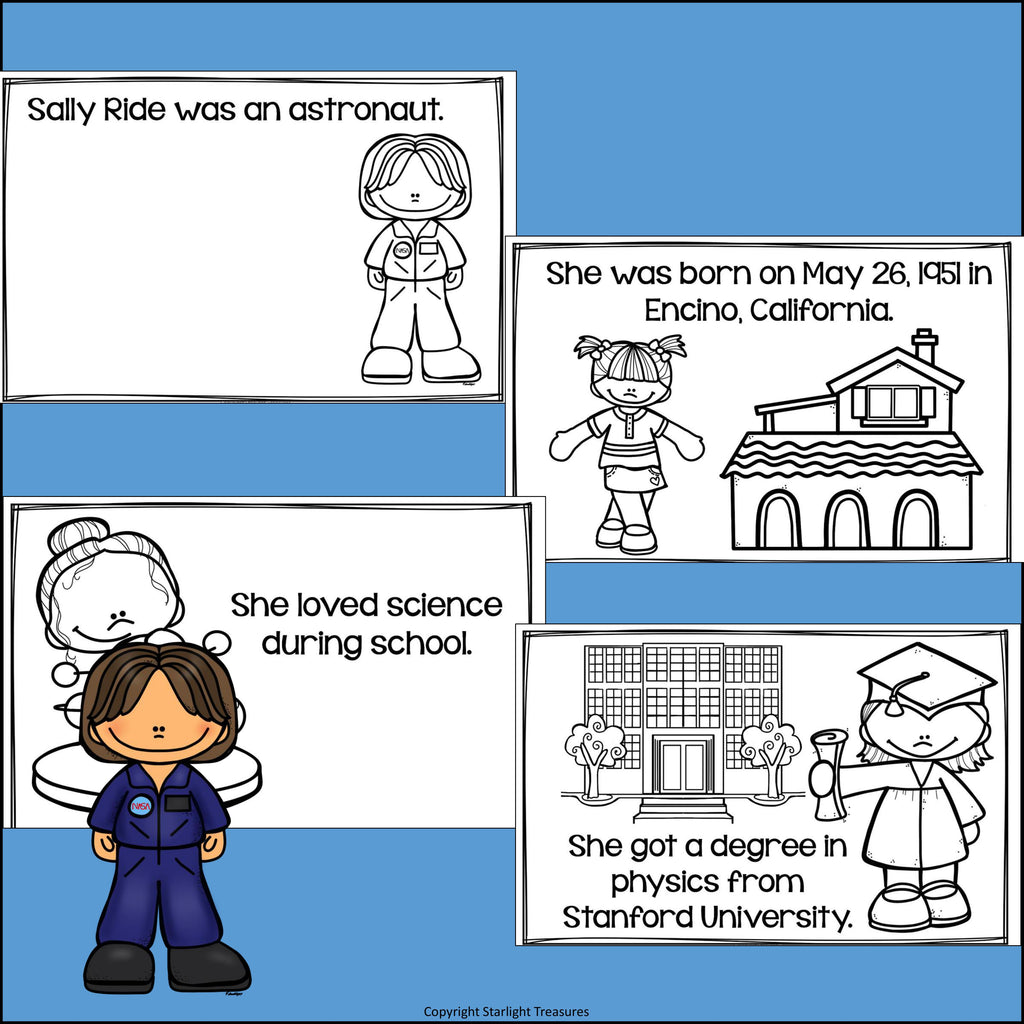 Sally Ride Mini Book for Early Readers: Women's History Month