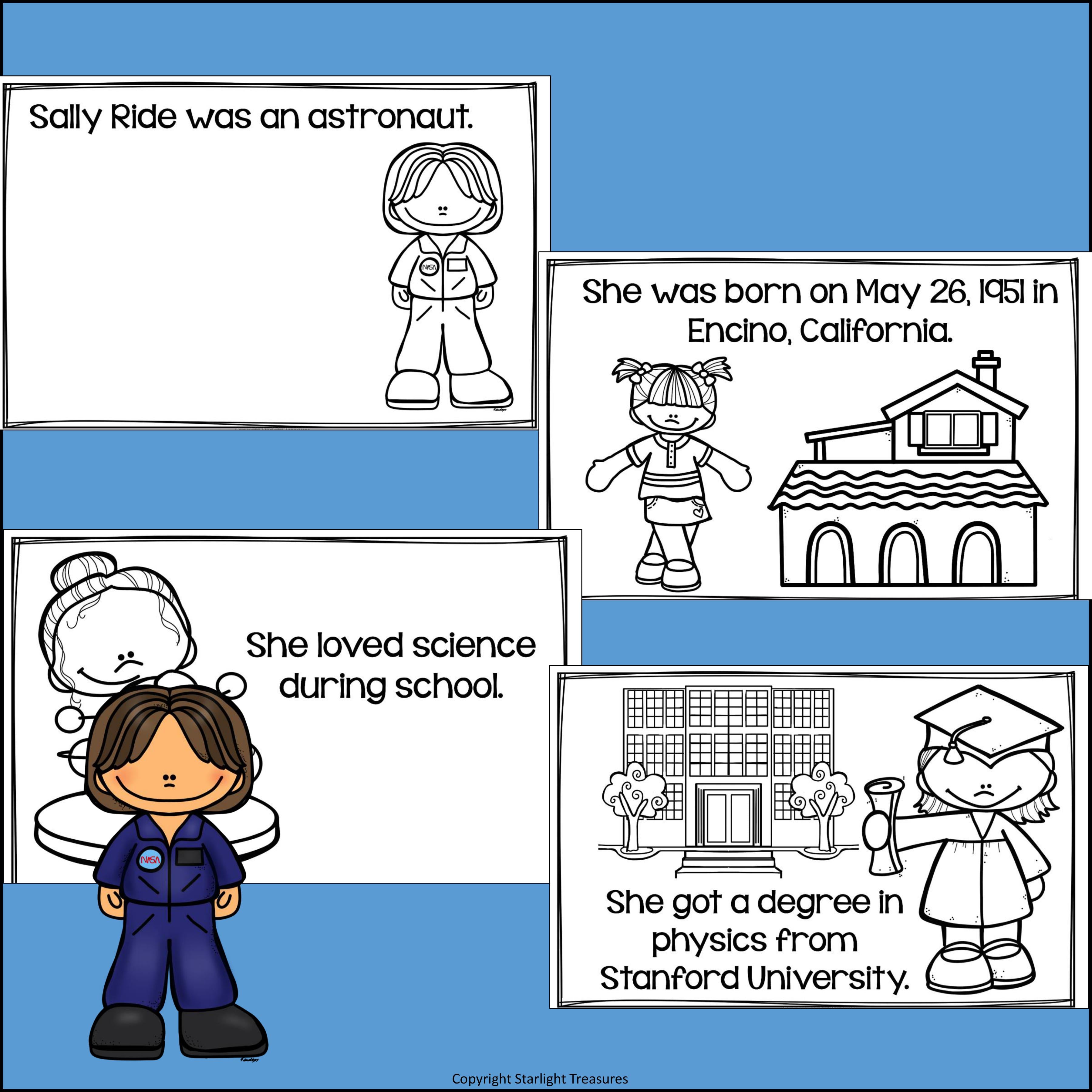Sally Ride Mini Book for Early Readers: Women's History Month