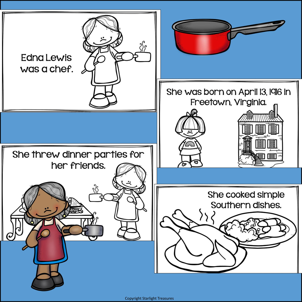 Edna Lewis Mini Book for Early Readers: Black History Month