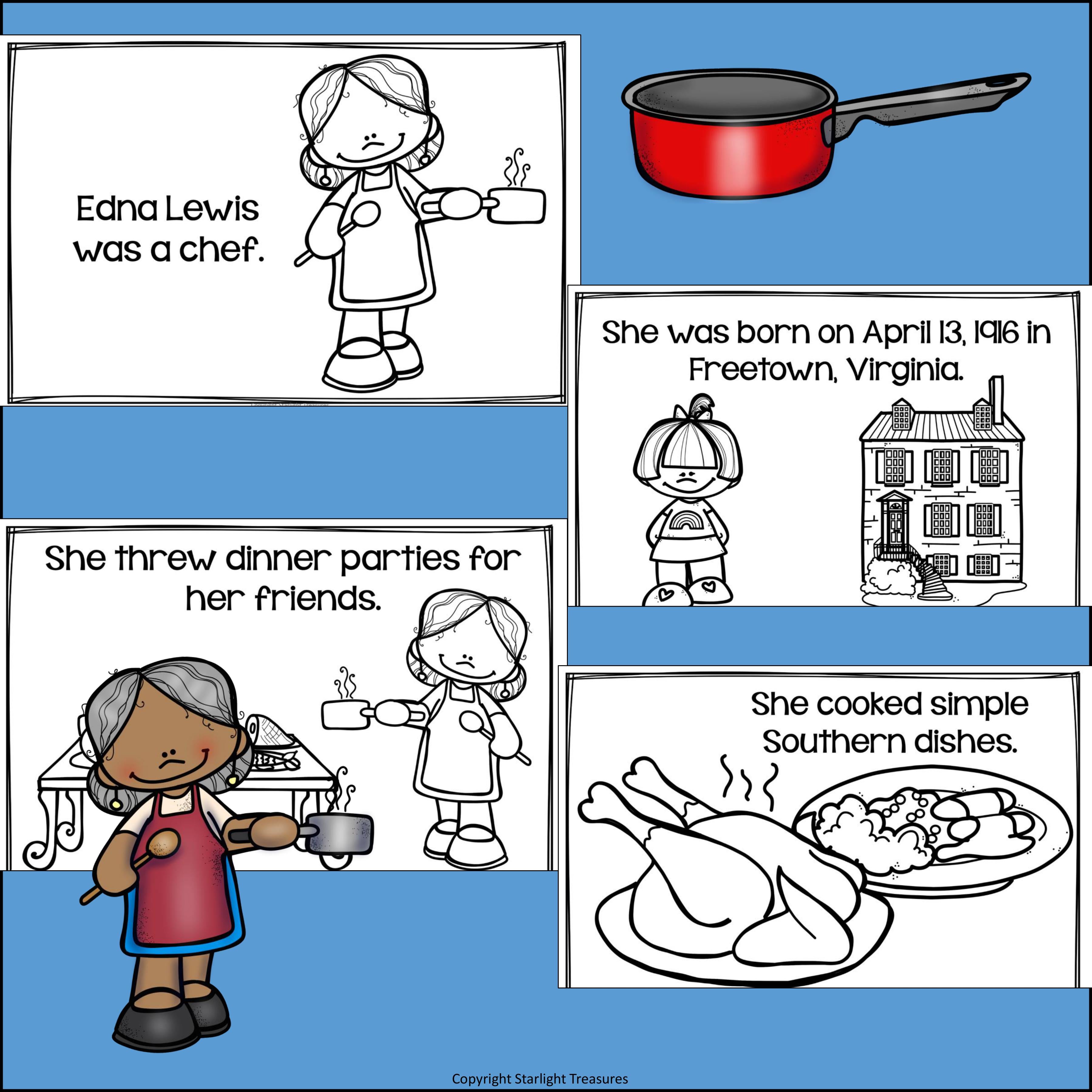 Edna Lewis Mini Book for Early Readers: Black History Month