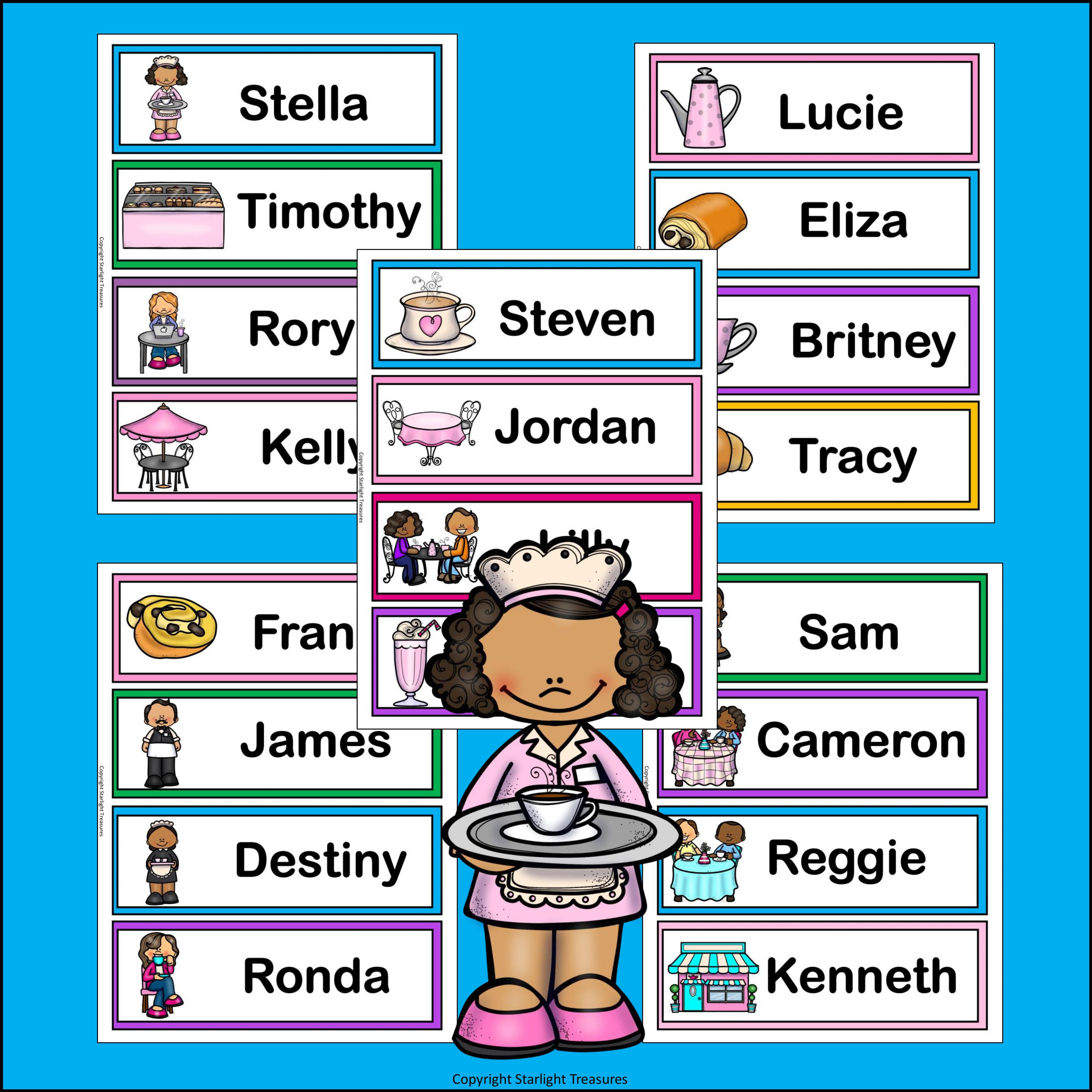 Cafe Name Tags - Editable