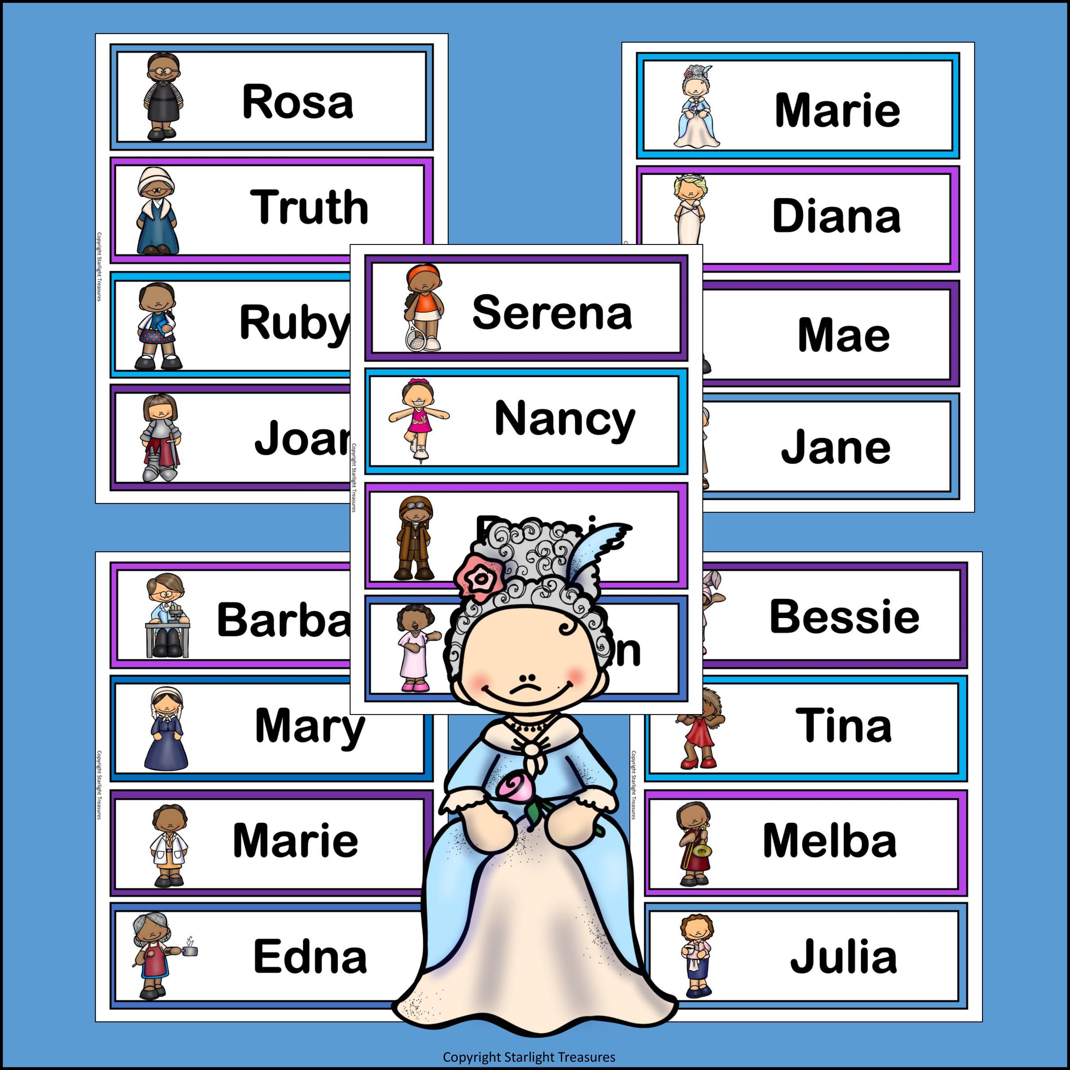 Women's History Month Name Tags - Editable