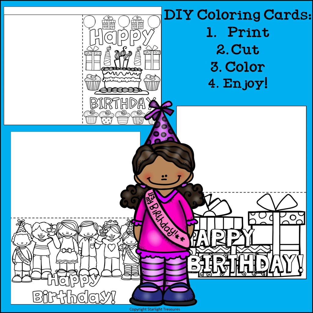 DIY Birthday Coloring Cards