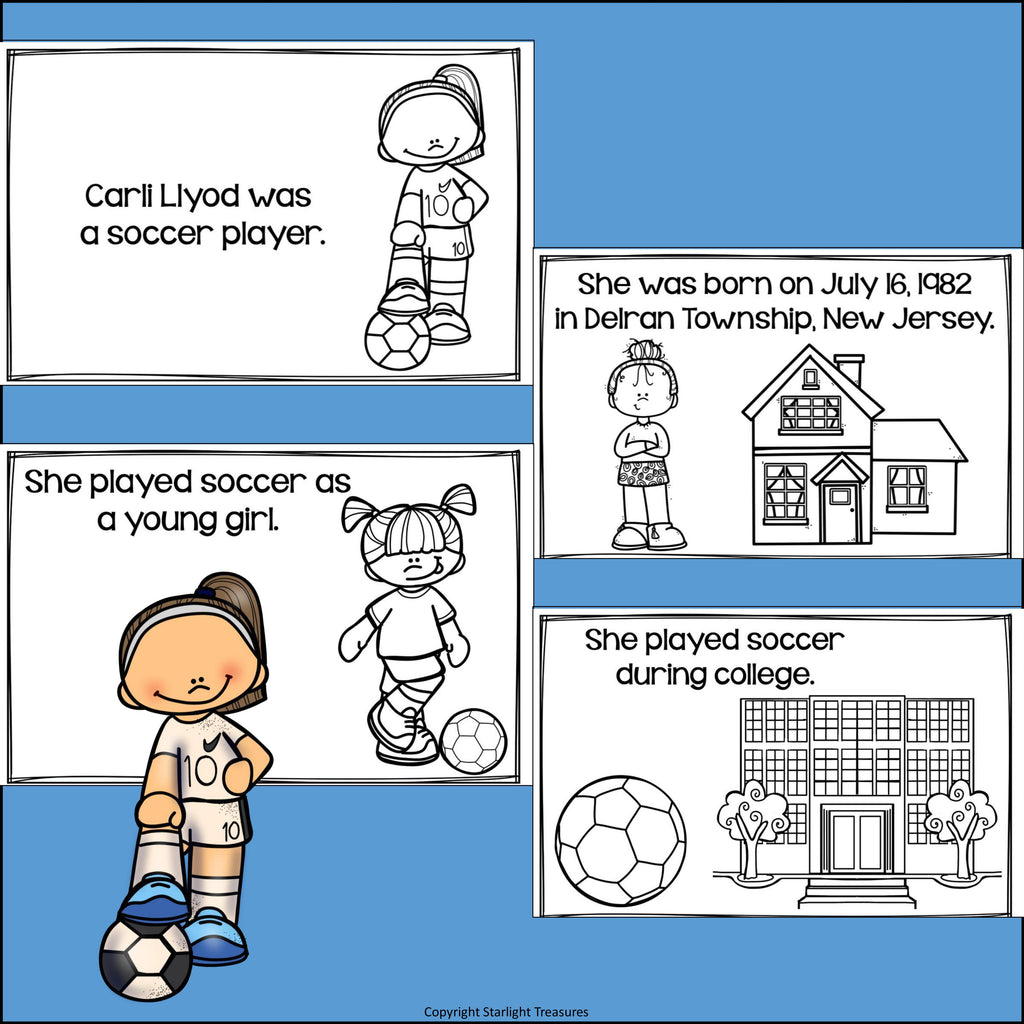 Carli Lloyd Mini Book for Early Readers: Women's History Month