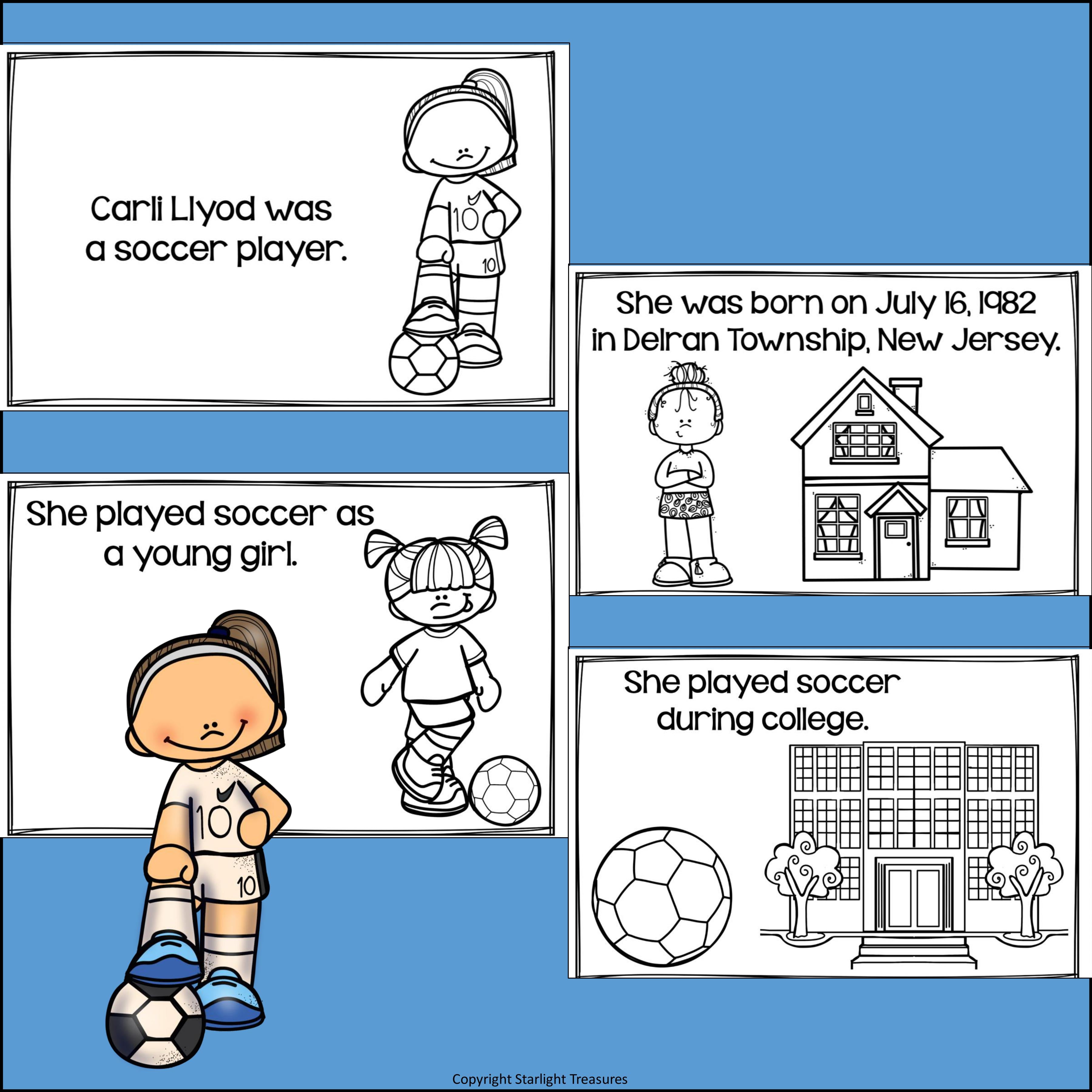 Carli Lloyd Mini Book for Early Readers: Women's History Month