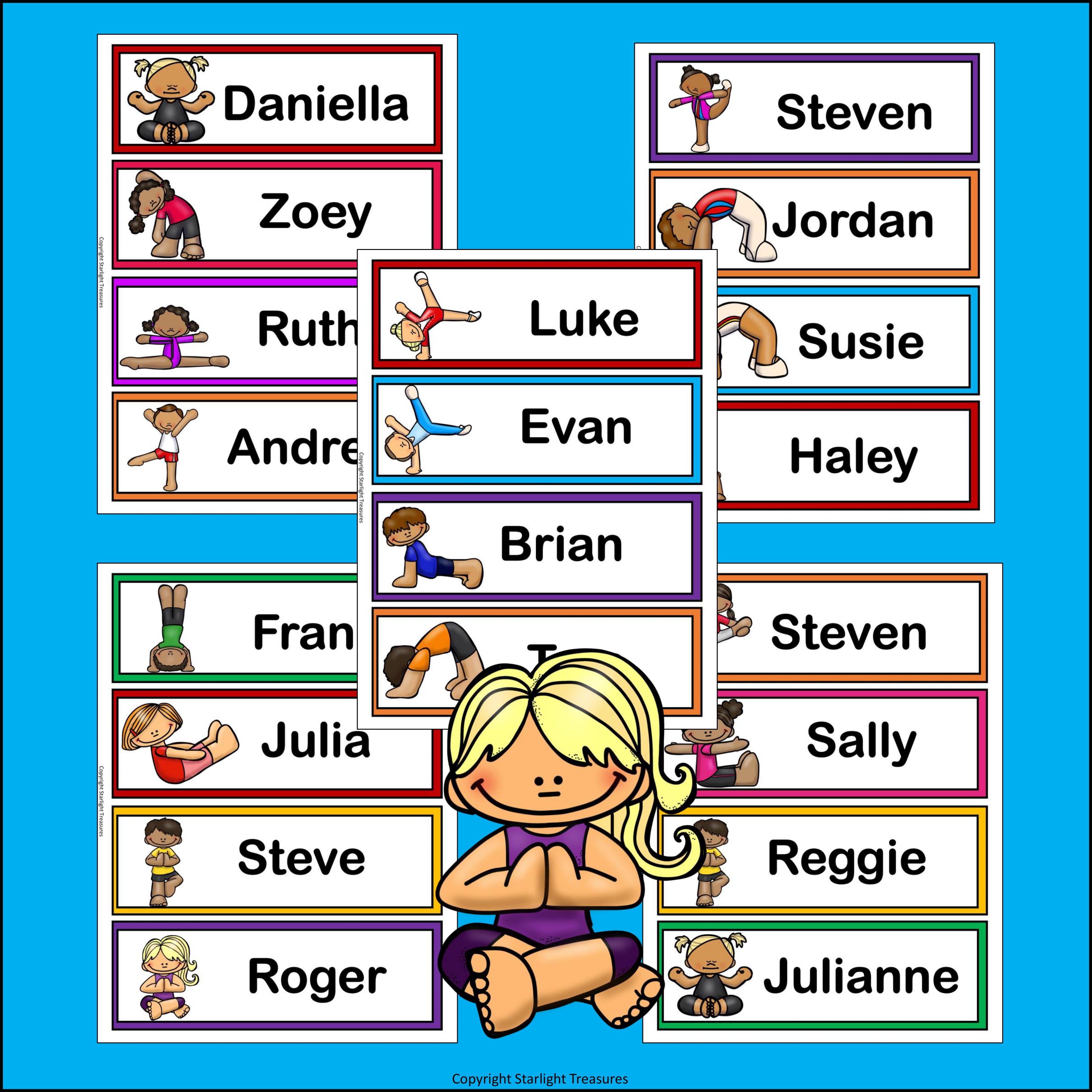 Yoga Name Tags - Editable