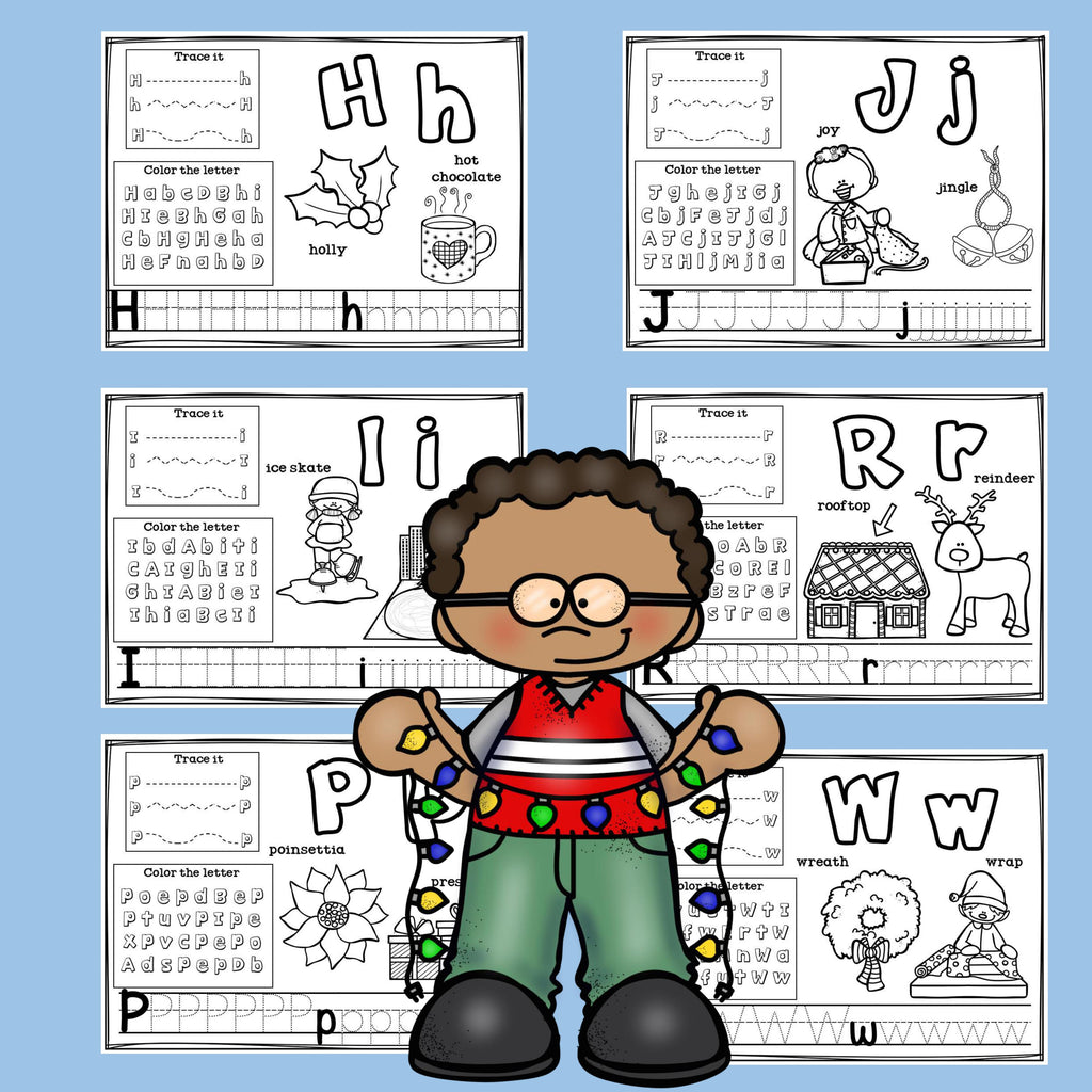 Worksheets A-Z Christmas Theme