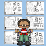 Worksheets A-Z Christmas Theme