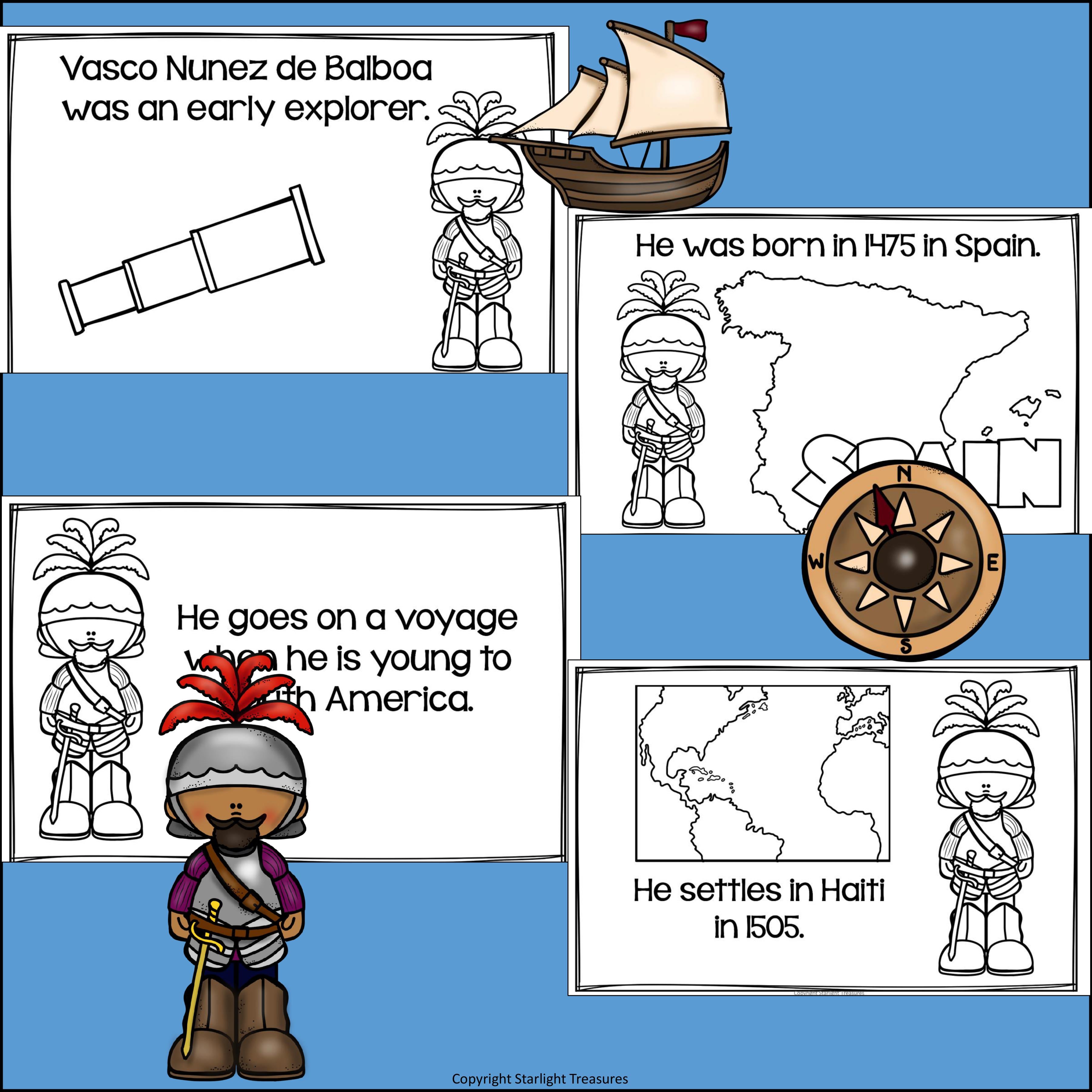 Vasco Nuñez de Balboa Mini Book for Early Readers: Early Explorers