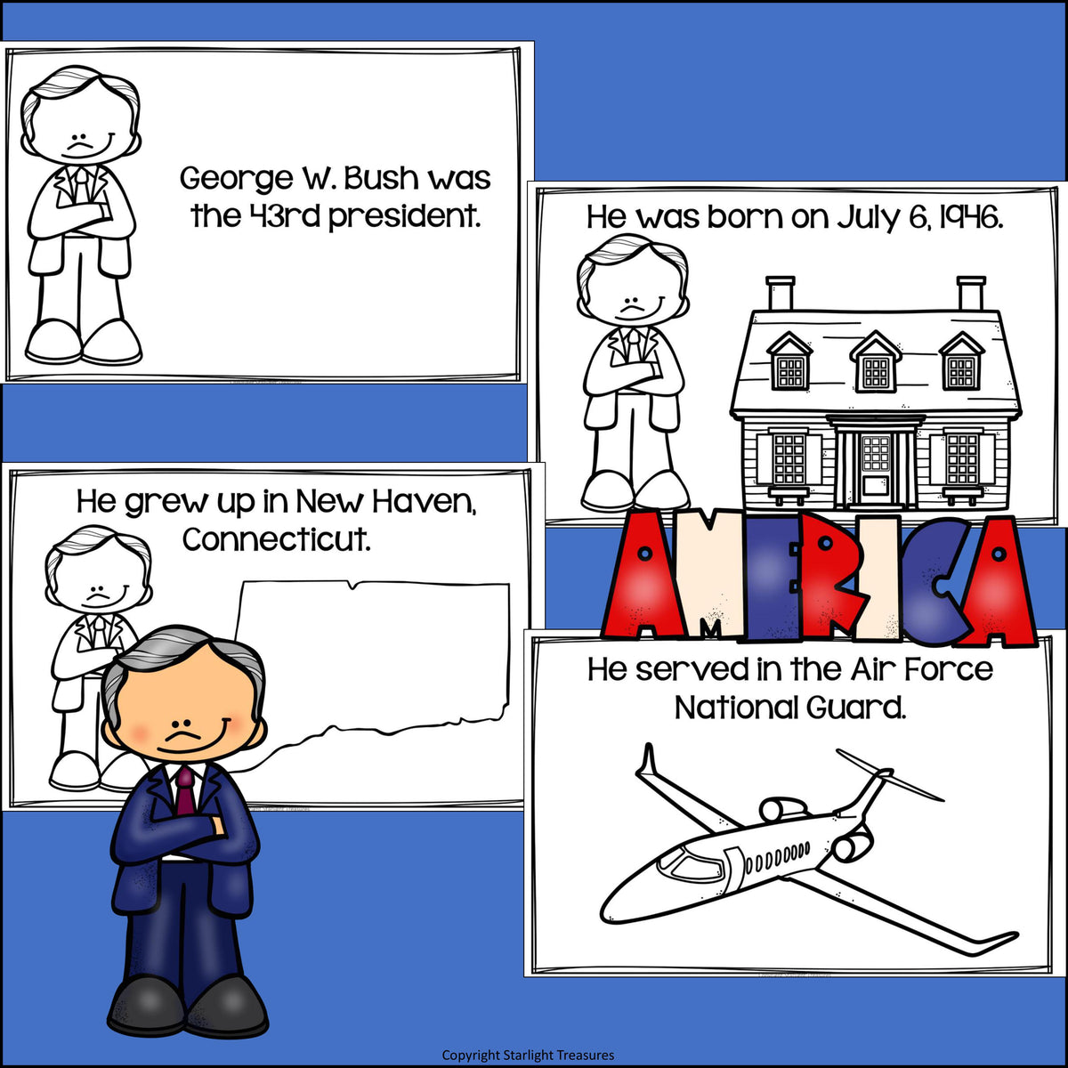 George W. Bush Mini Book for Early Readers: Presidents' Day – Starlight ...
