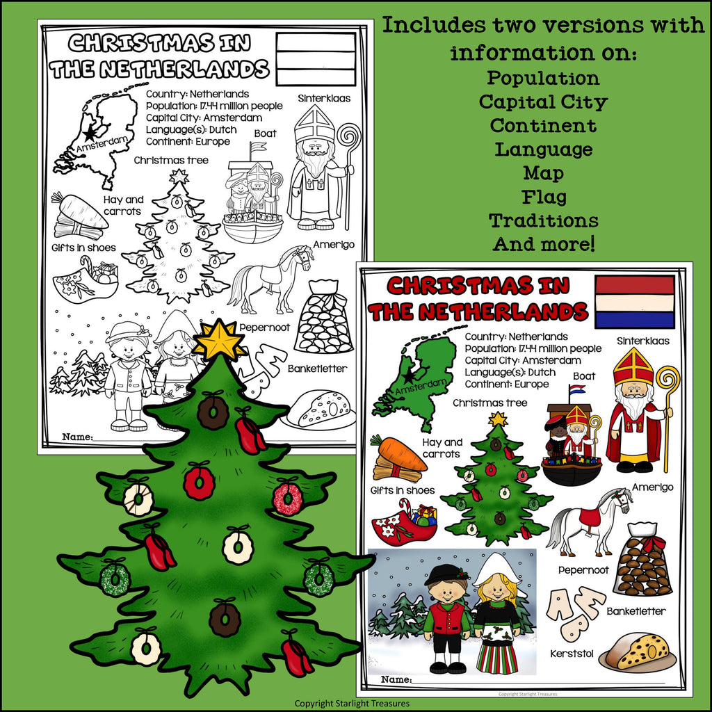 Christmas in the Netherlands Fact Sheet for Early Readers