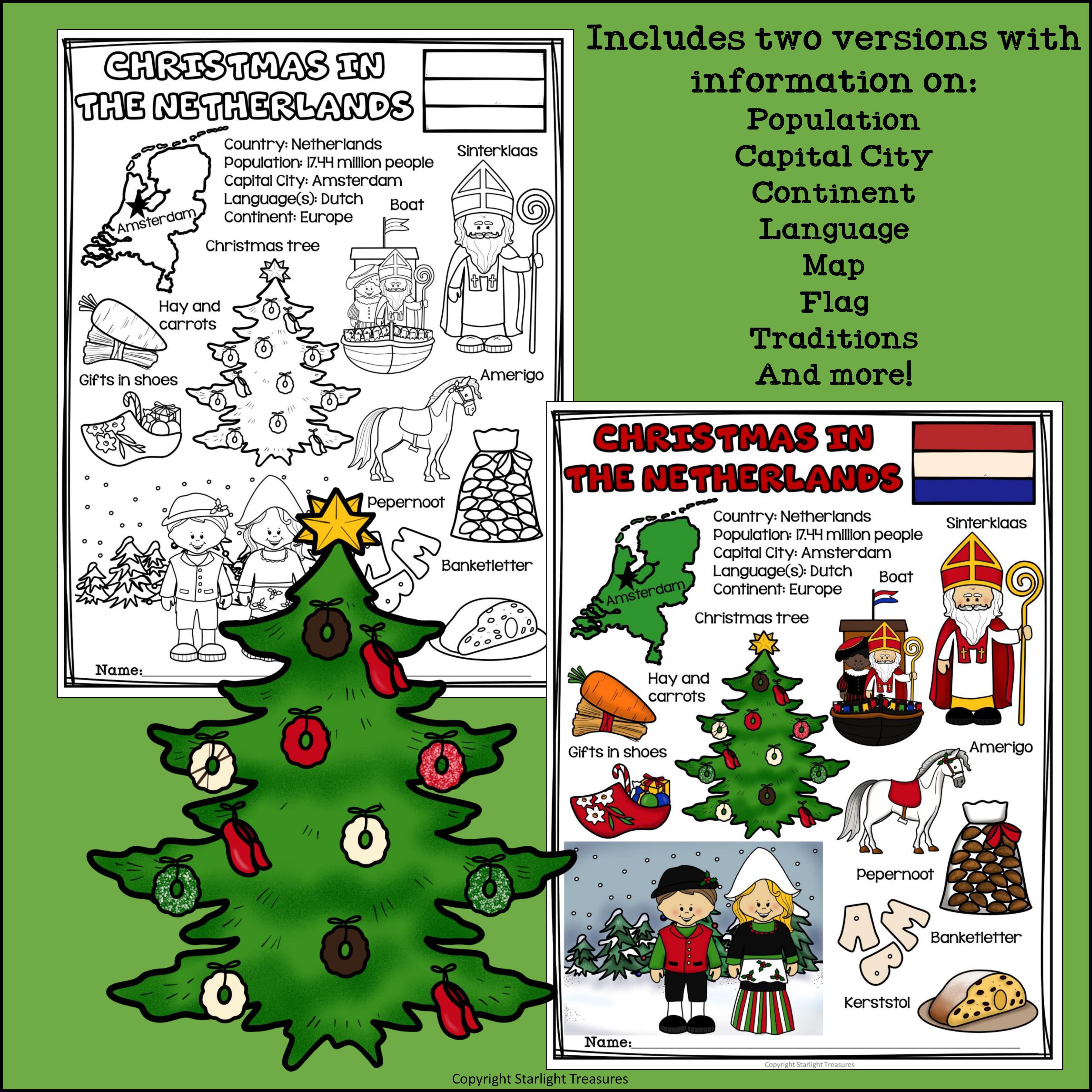Christmas in the Netherlands Fact Sheet for Early Readers