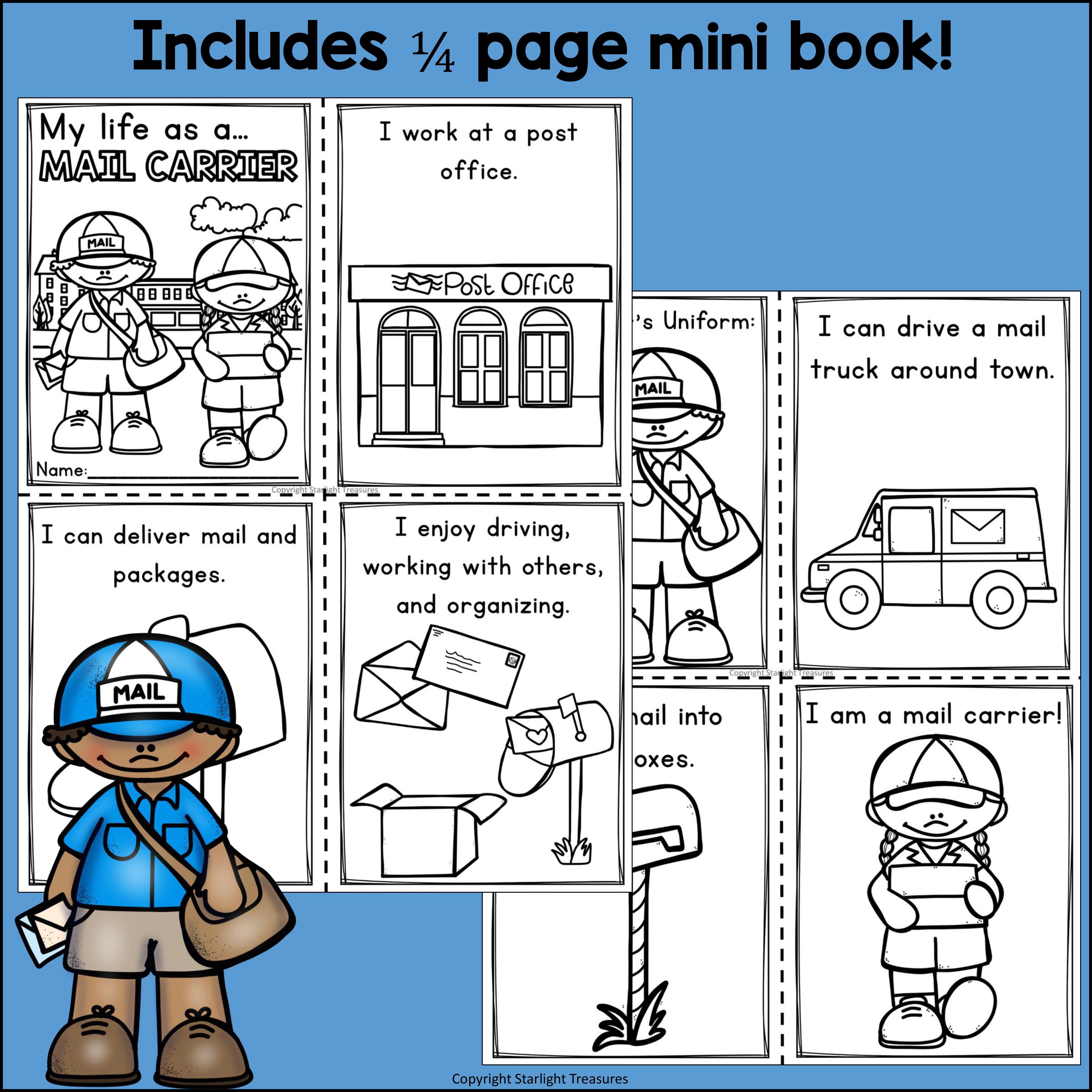 Mail Carrier Mini Book for Early Readers