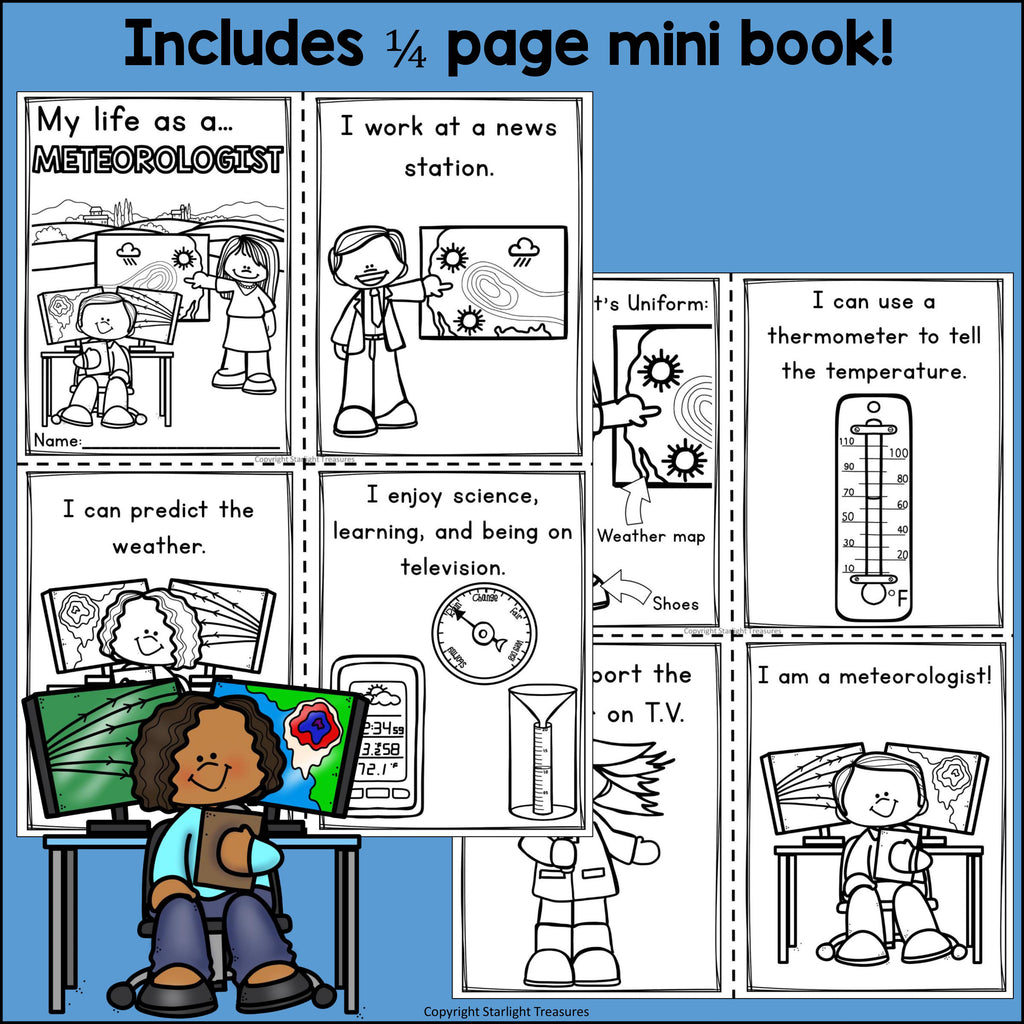 Meteorologist Mini Book for Early Readers - Careers and Community Helpers
