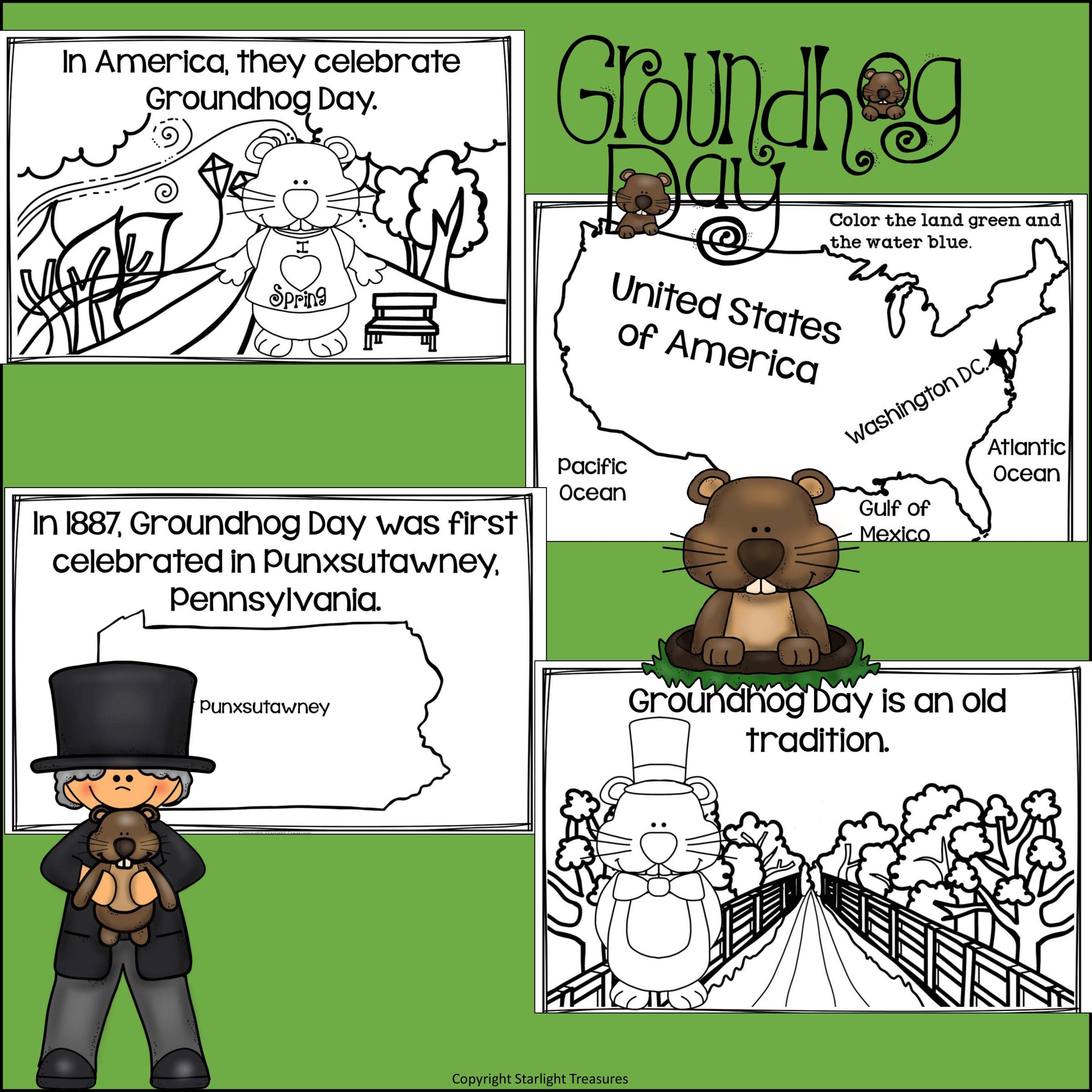 Groundhog Day Mini Book for Early Readers