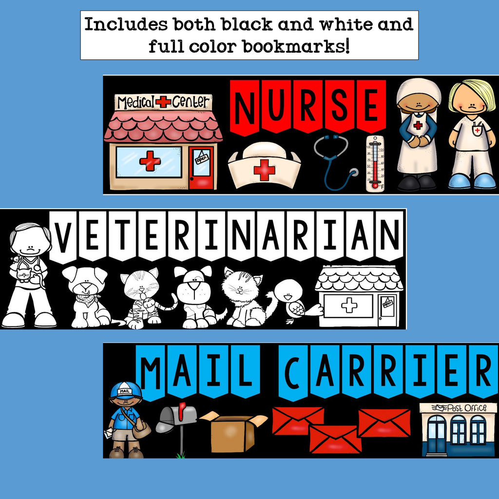 Community Helpers Cut n' Color Bookmarks