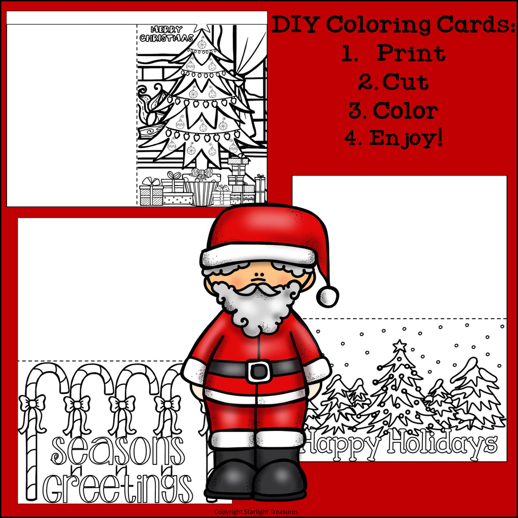 DIY Christmas Coloring Cards