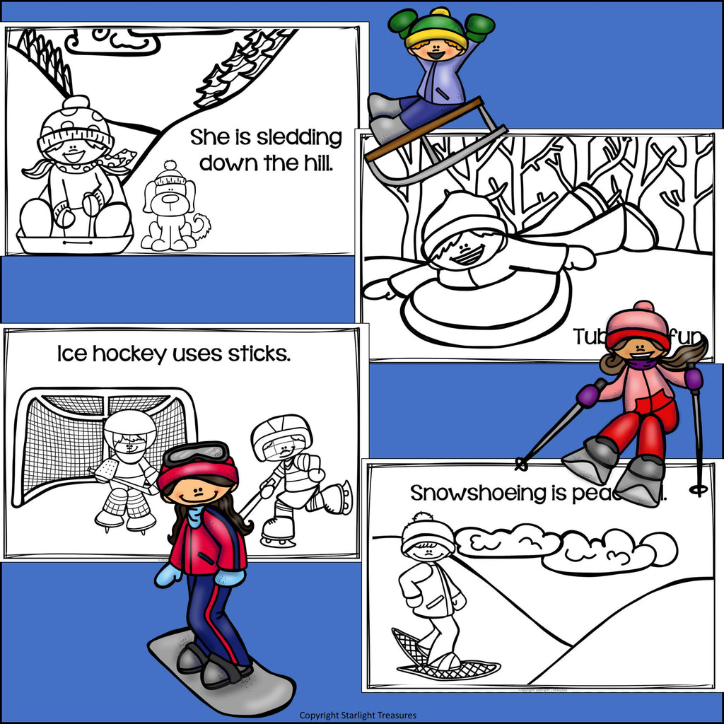 Winter Sports Mini Book for Early Readers