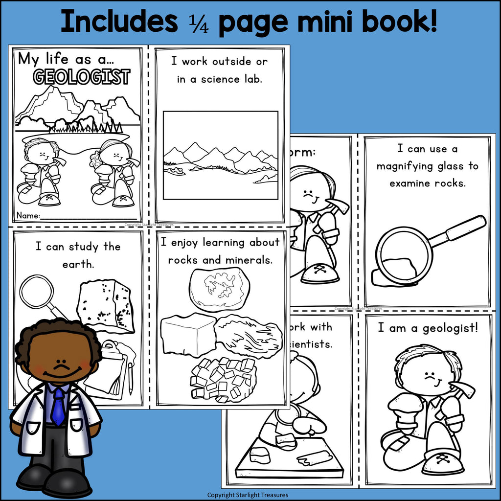 Geologist Mini Book for Early Readers - Types of Scientists