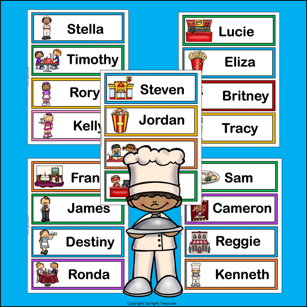 Dining Out Name Tags - Editable