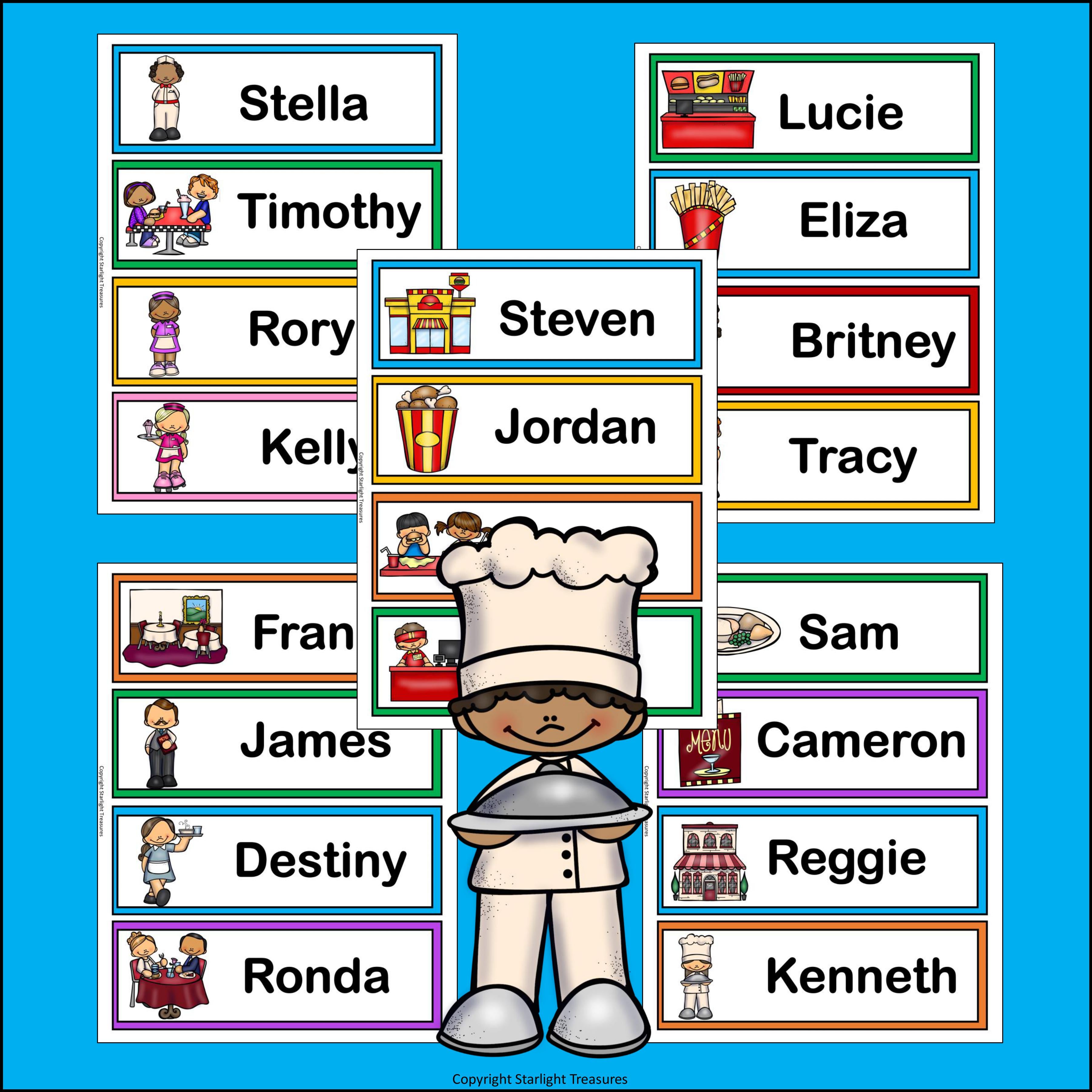 Dining Out Name Tags - Editable
