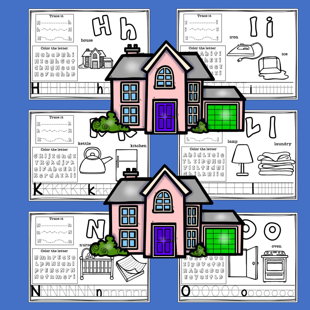  Worksheets A-Z My House Theme