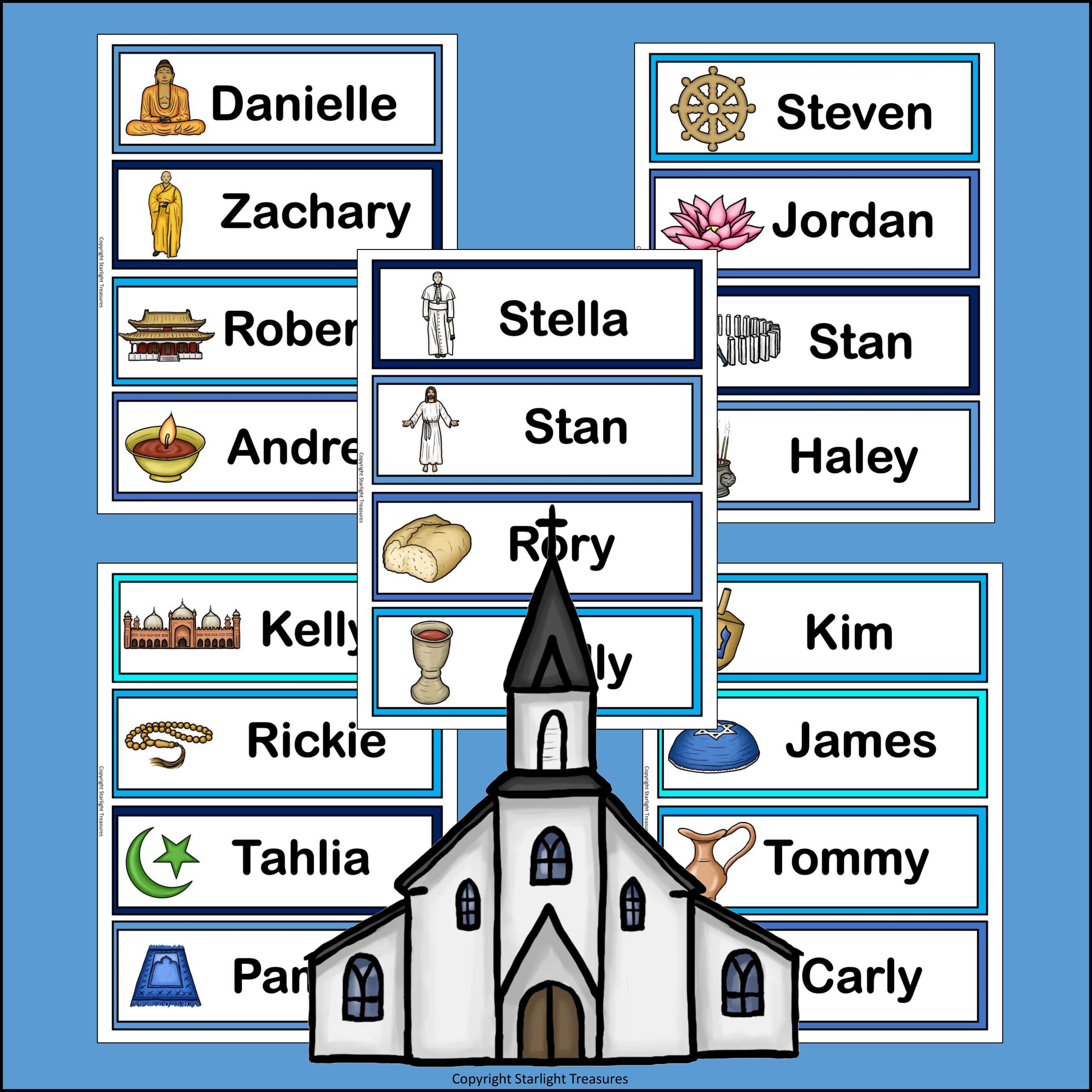 Religion Name Tags - Editable