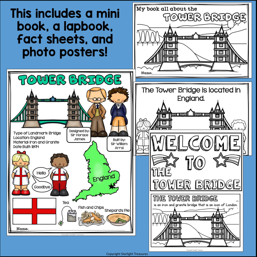 Tower Bridge Complete Unit for Early Learners - World Landmarks