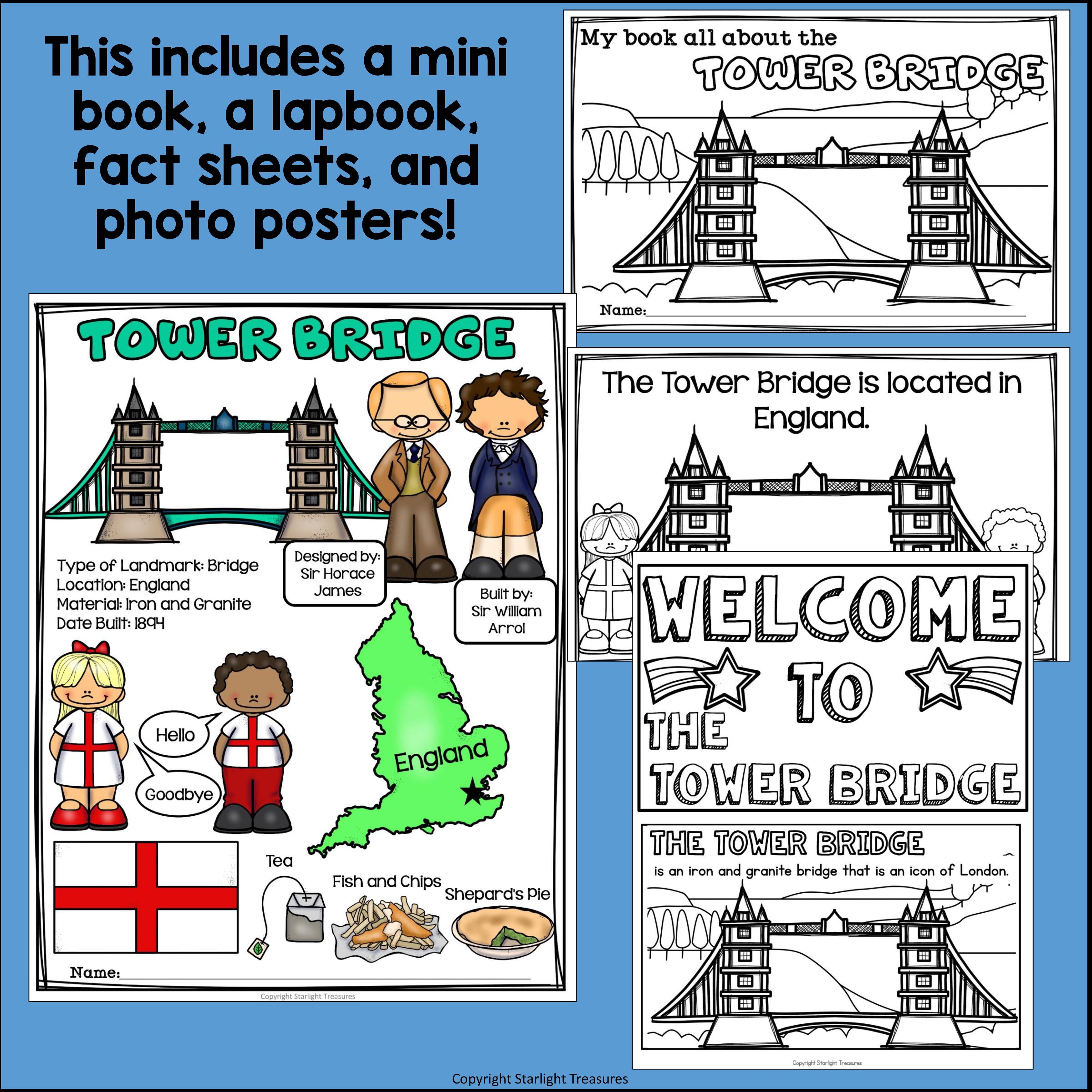 Tower Bridge Complete Unit for Early Learners - World Landmarks