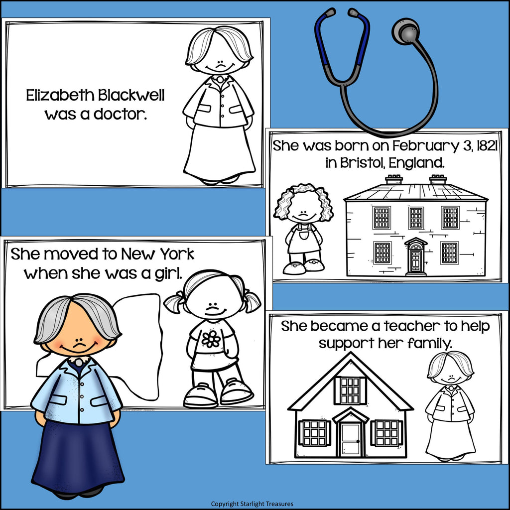 Elizabeth Blackwell Mini Book for Early Readers: Women's History Month