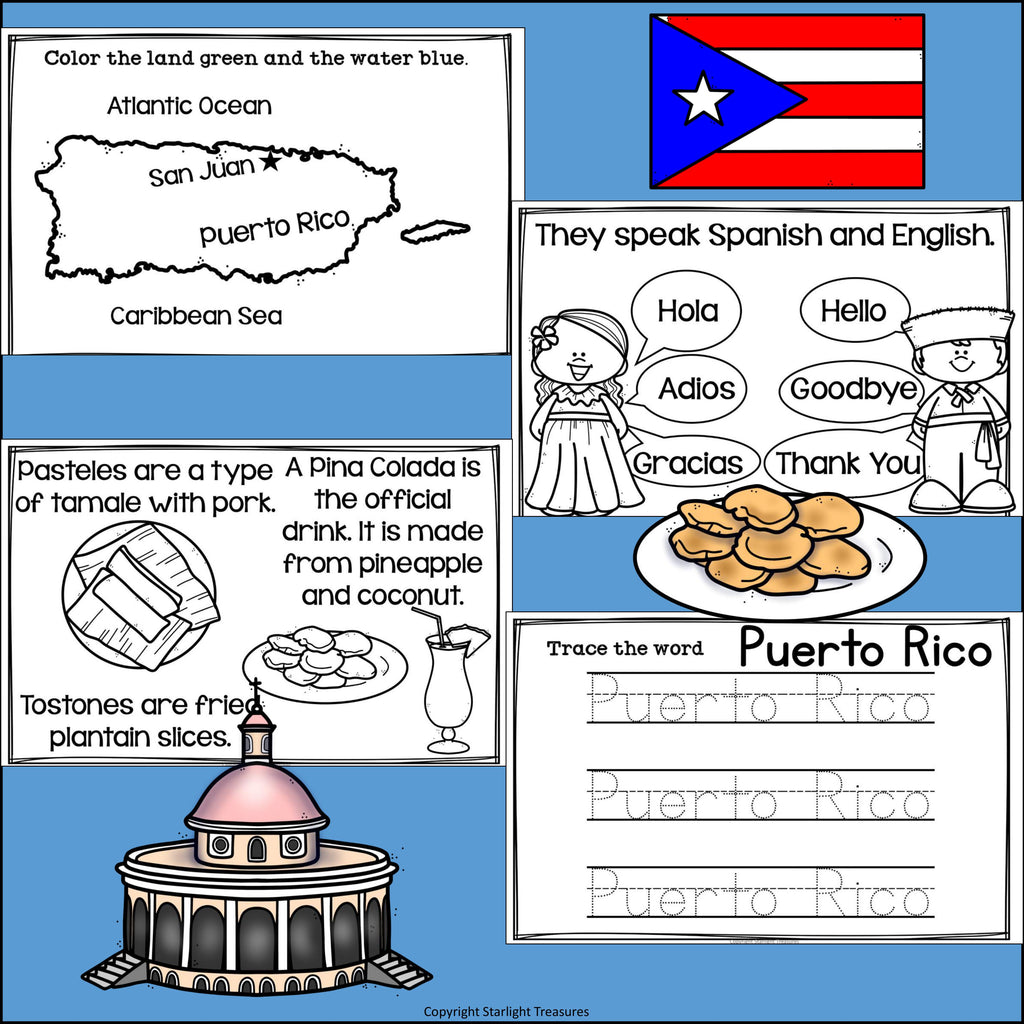 Puerto Rico Mini Book for Early Readers - A Country Study