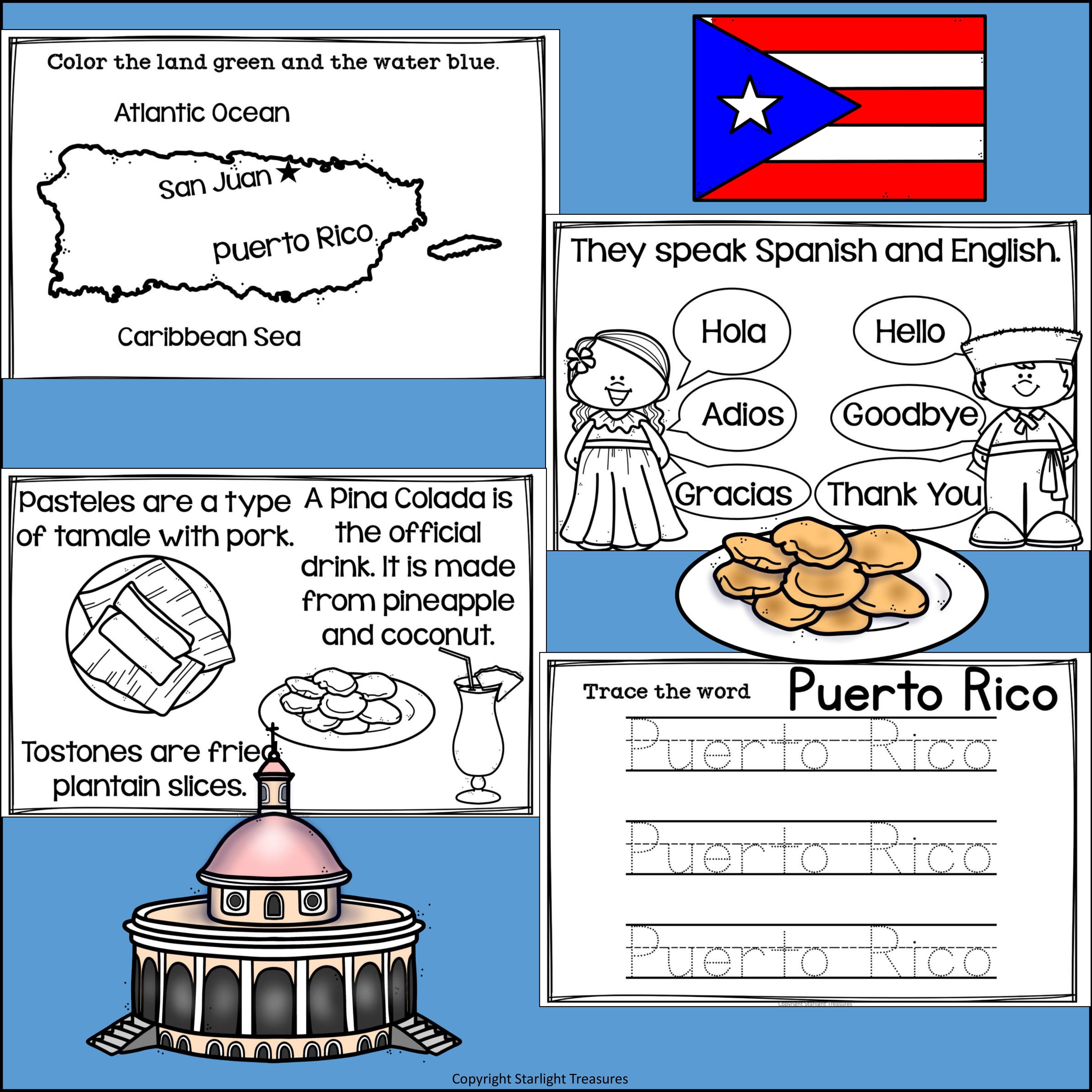 Puerto Rico Mini Book for Early Readers - A Country Study