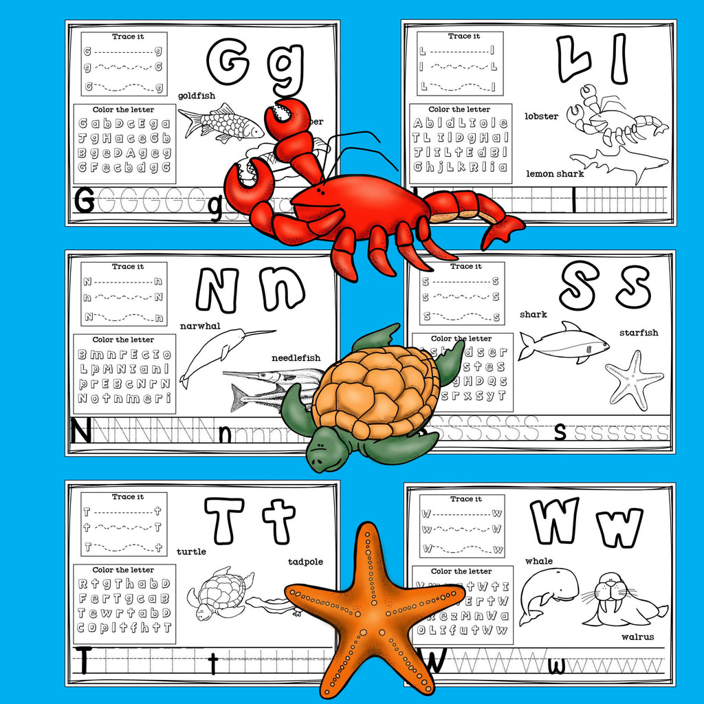Worksheets A-Z The Ocean Theme