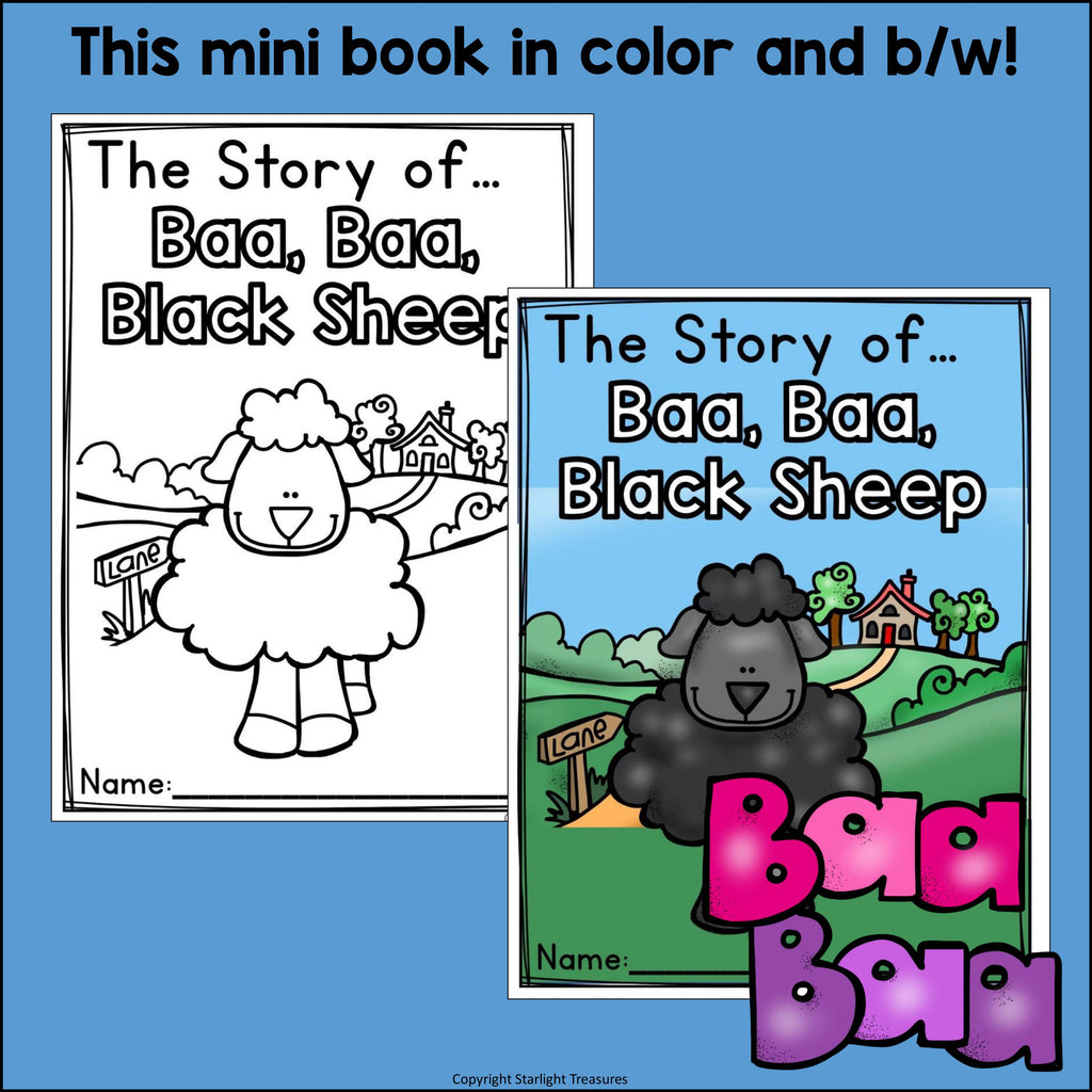 Baa, Baa, Black Sheep Mini Book for Early Readers