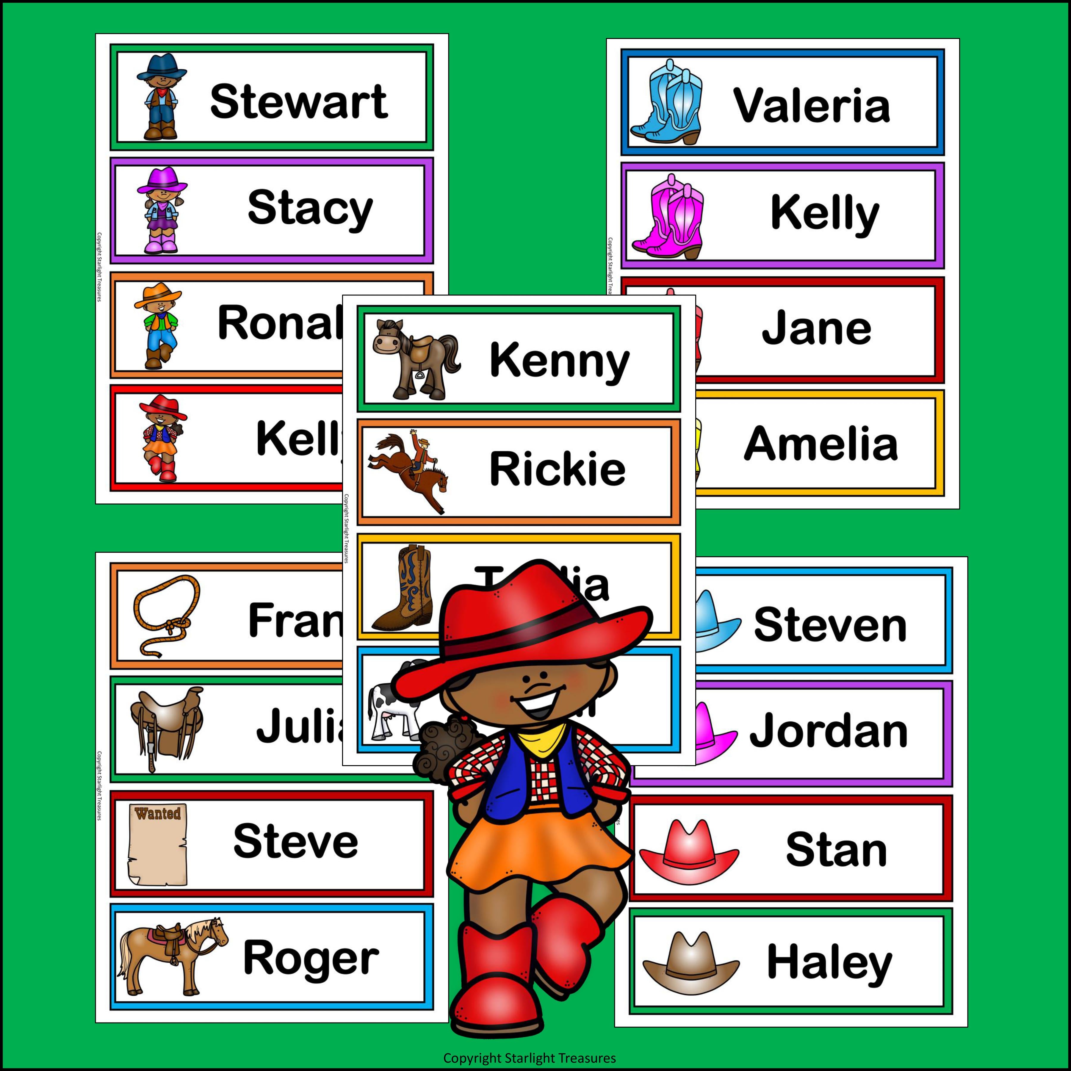 Western Name Tags - Editable