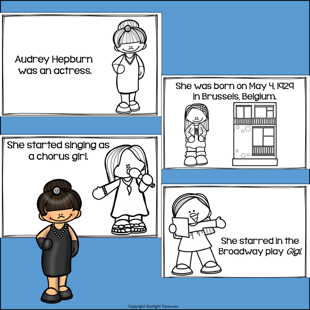 Audrey Hepburn Mini Book for Early Readers: Women's History Month