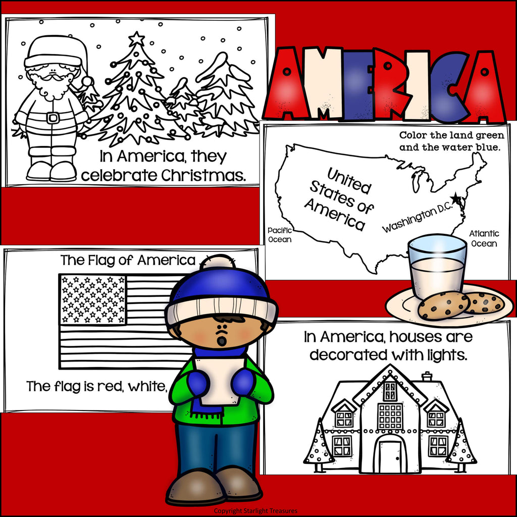 Christmas in America Mini Book for Early Readers - Christmas Activities