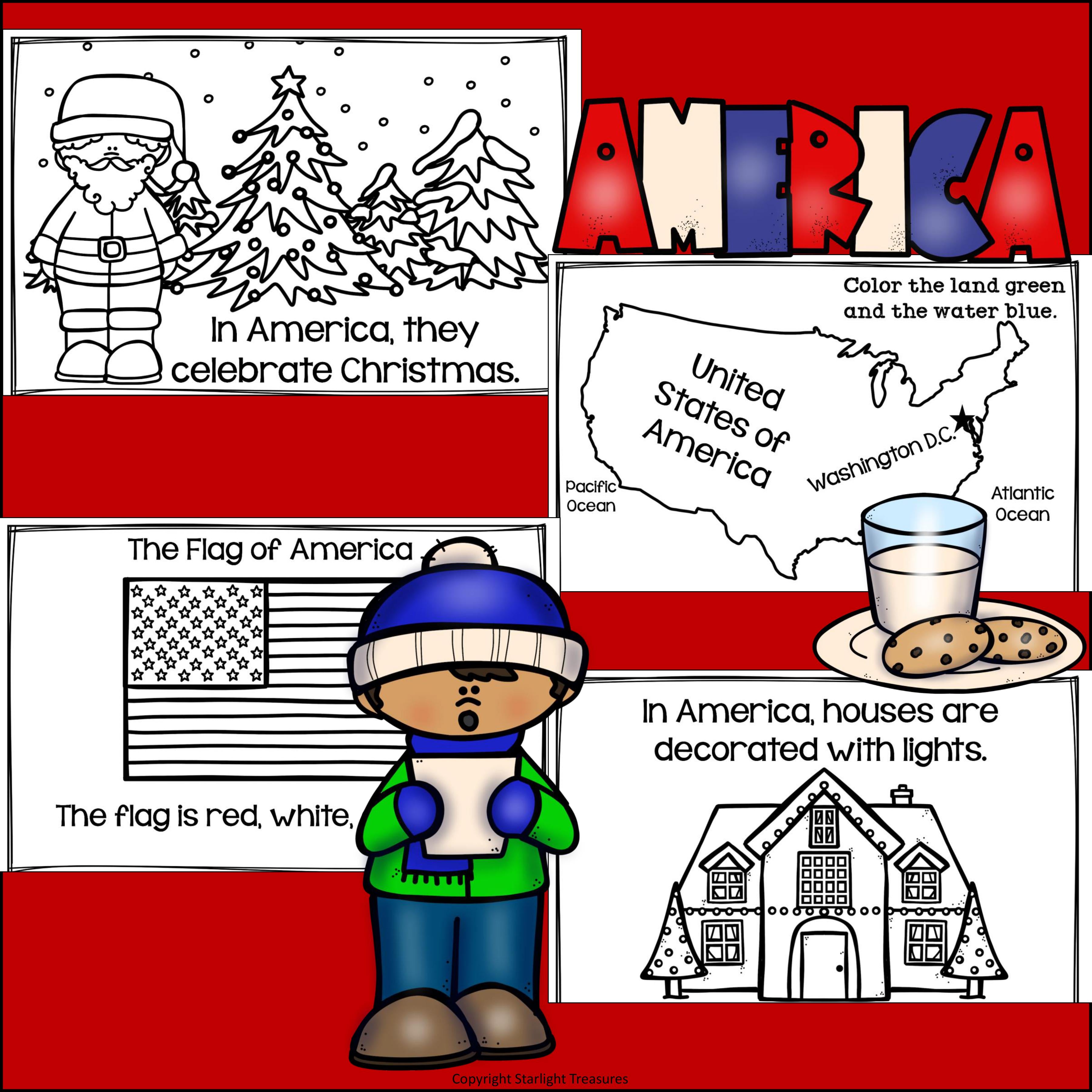 Christmas in America Mini Book for Early Readers - Christmas Activities