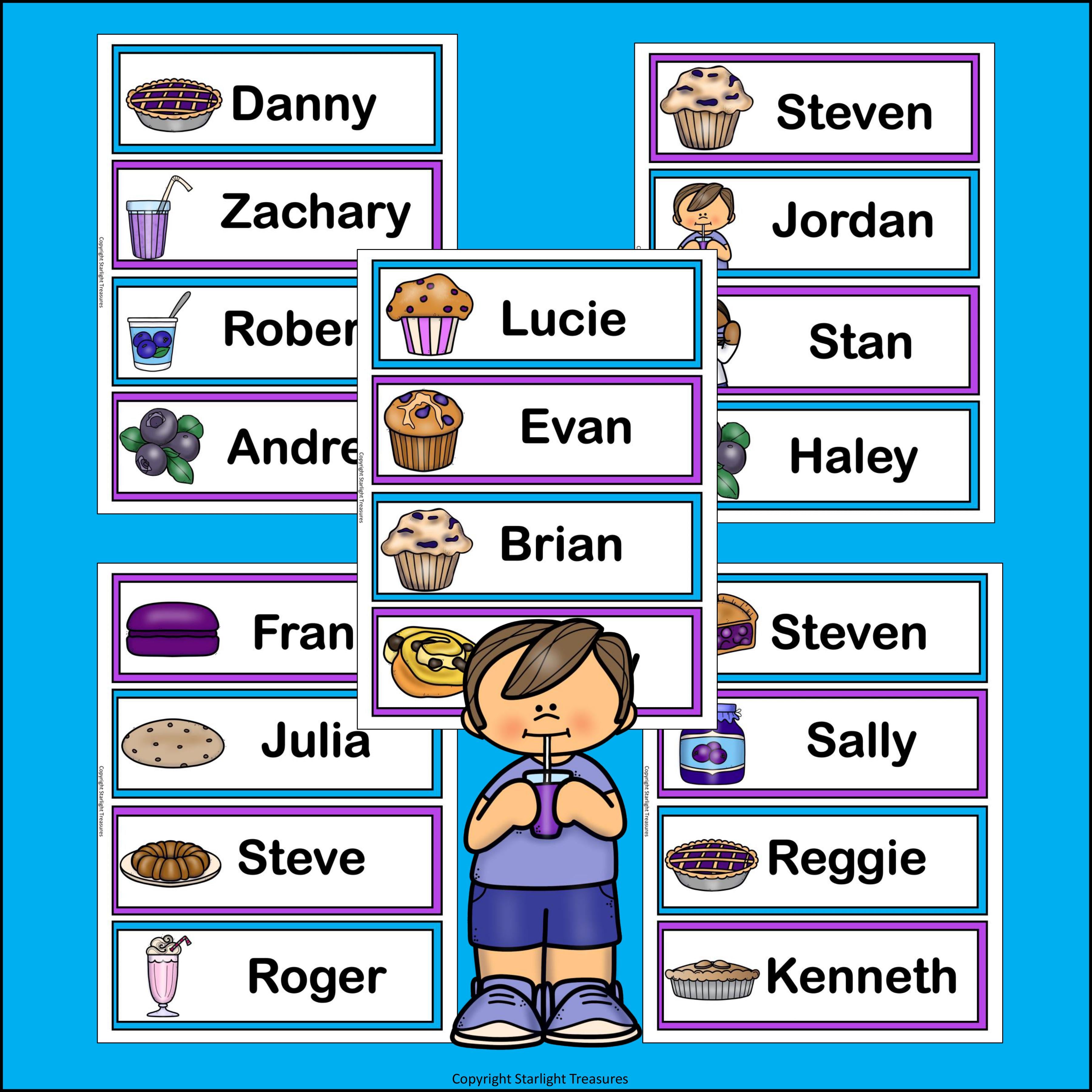 Blueberry Name Tags - Editable