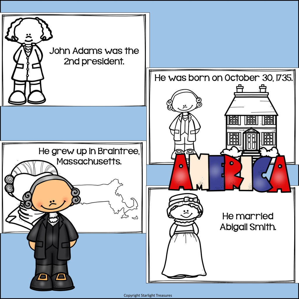 John Adams Mini Book for Early Readers: Presidents' Day