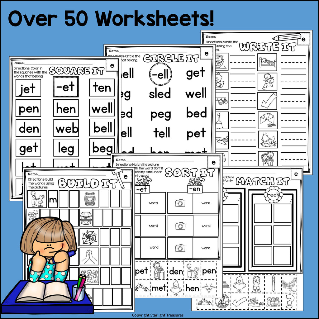 Short E Worksheets and Activities for Early Readers